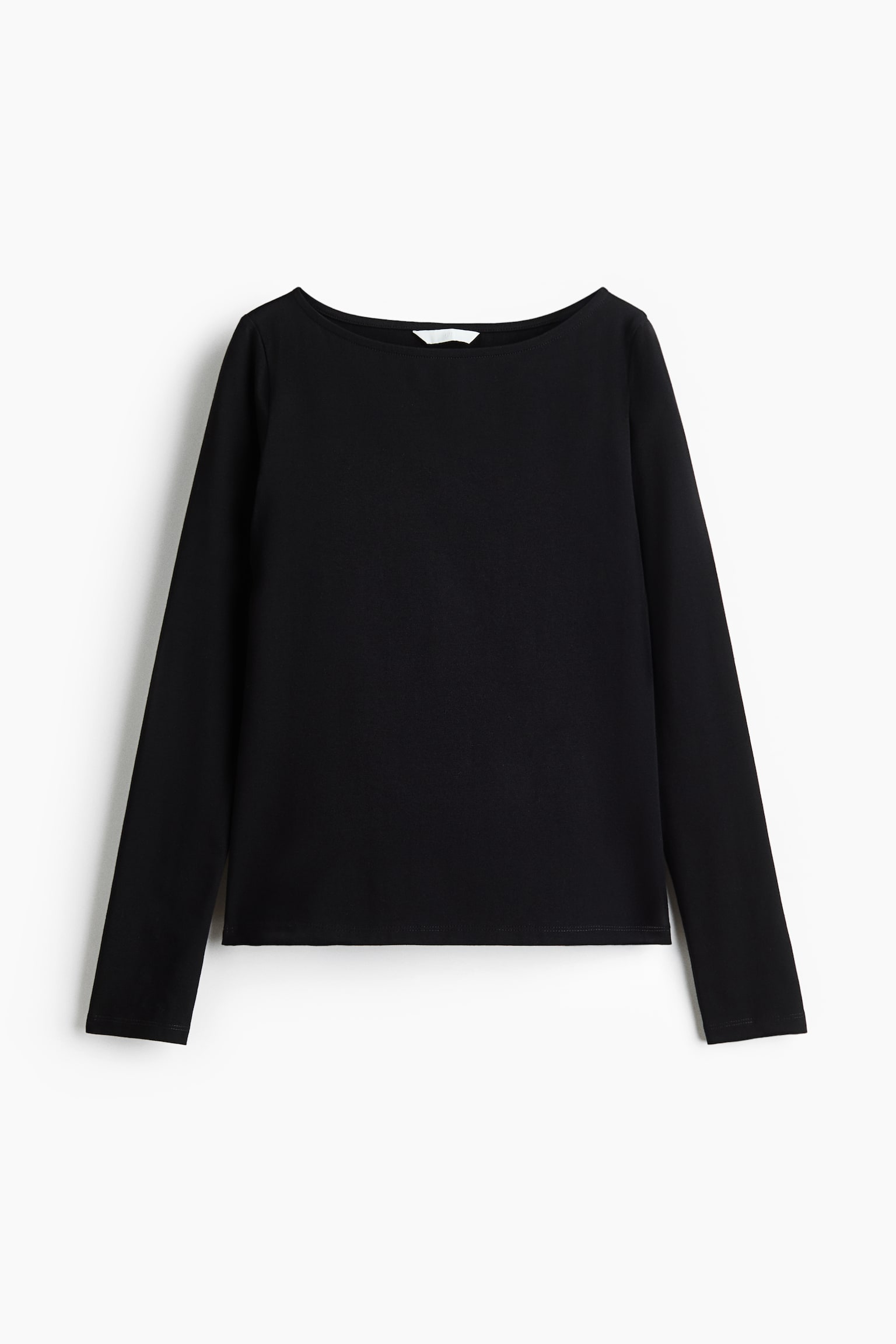 Bluza s čamac-izrezom - Crna/Krem