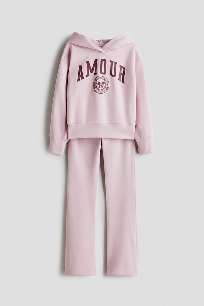 2-Piece Hoodie and Joggers Set - Light dusty pink/Amour - 1