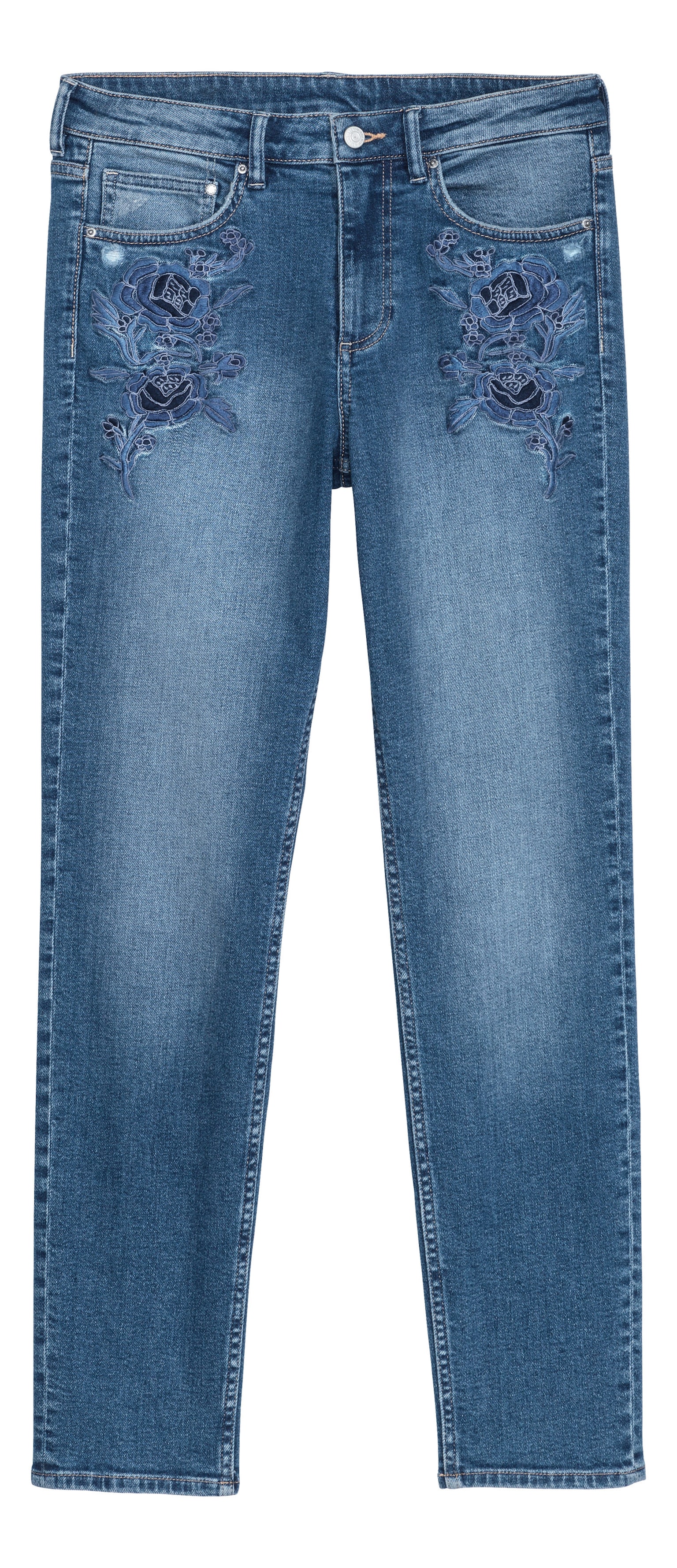 Slim Regular Boyfriend Jeans - Azul oscuro - 1