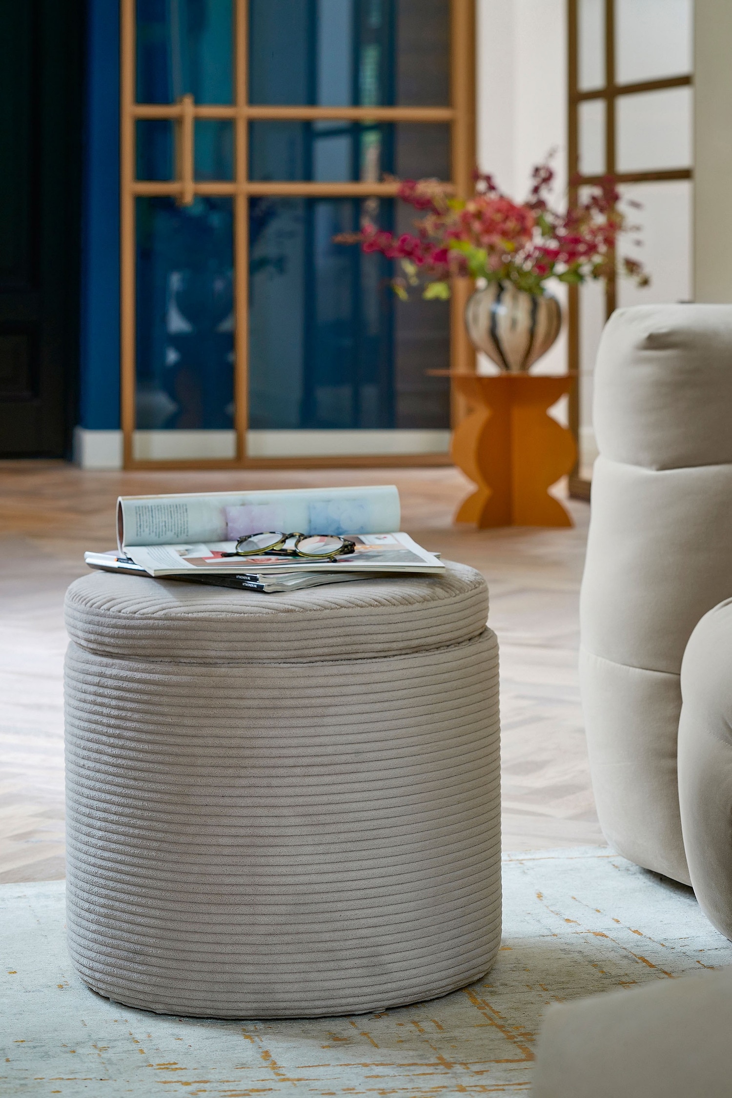 Pouf De Rangement - Blanc Cassé