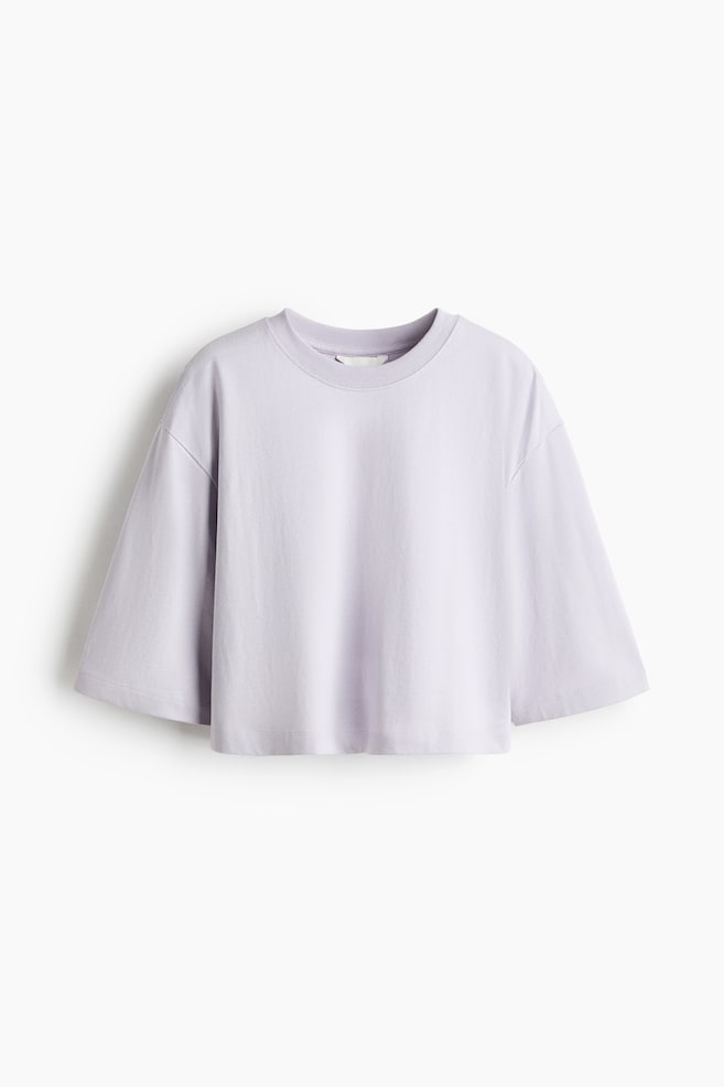 Oversized T-Shirt - Flieder/Schwarz/Weiß/Marineblau/Gestreift - 1