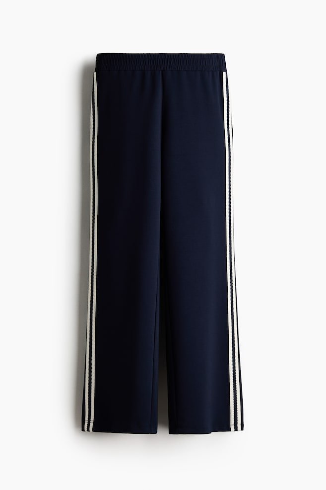 Pull-on scuba trousers - Navy blue/Cream - 1