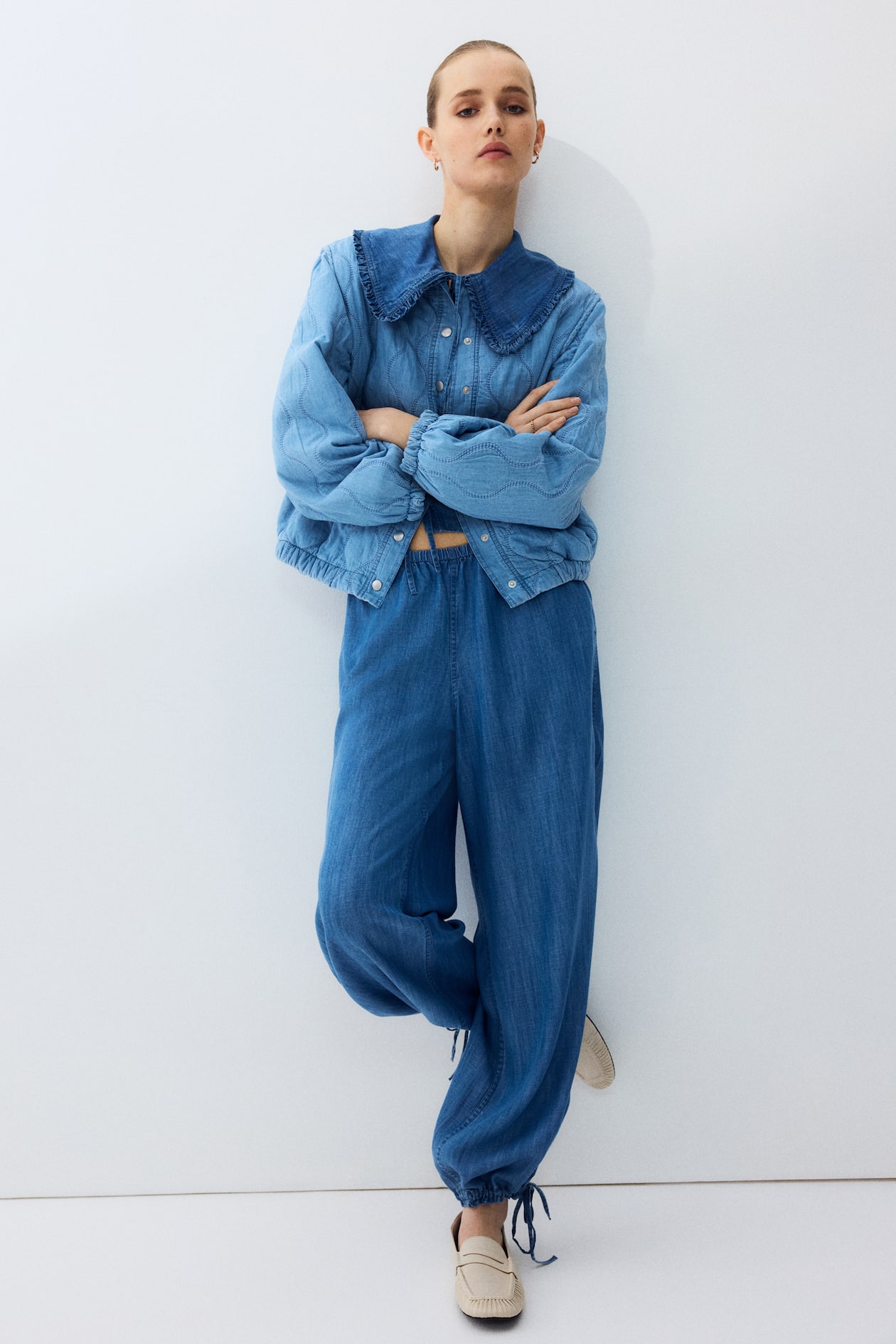 Drawstring-Detail Denim Pants