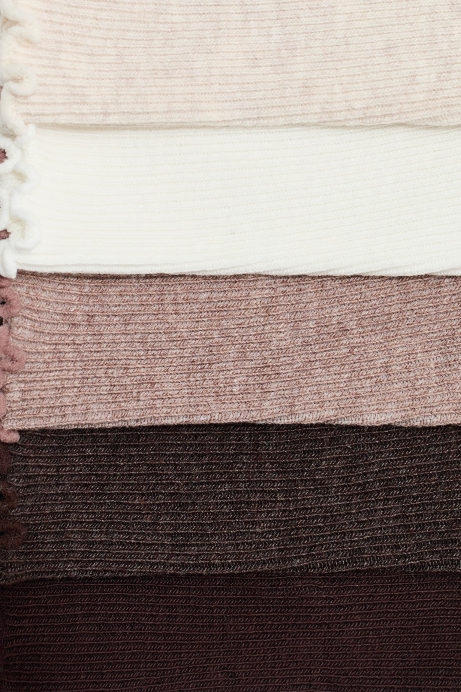 Calze in maglia a coste 5 paia - Bianco/crema mélange/beige/Bianco - 2