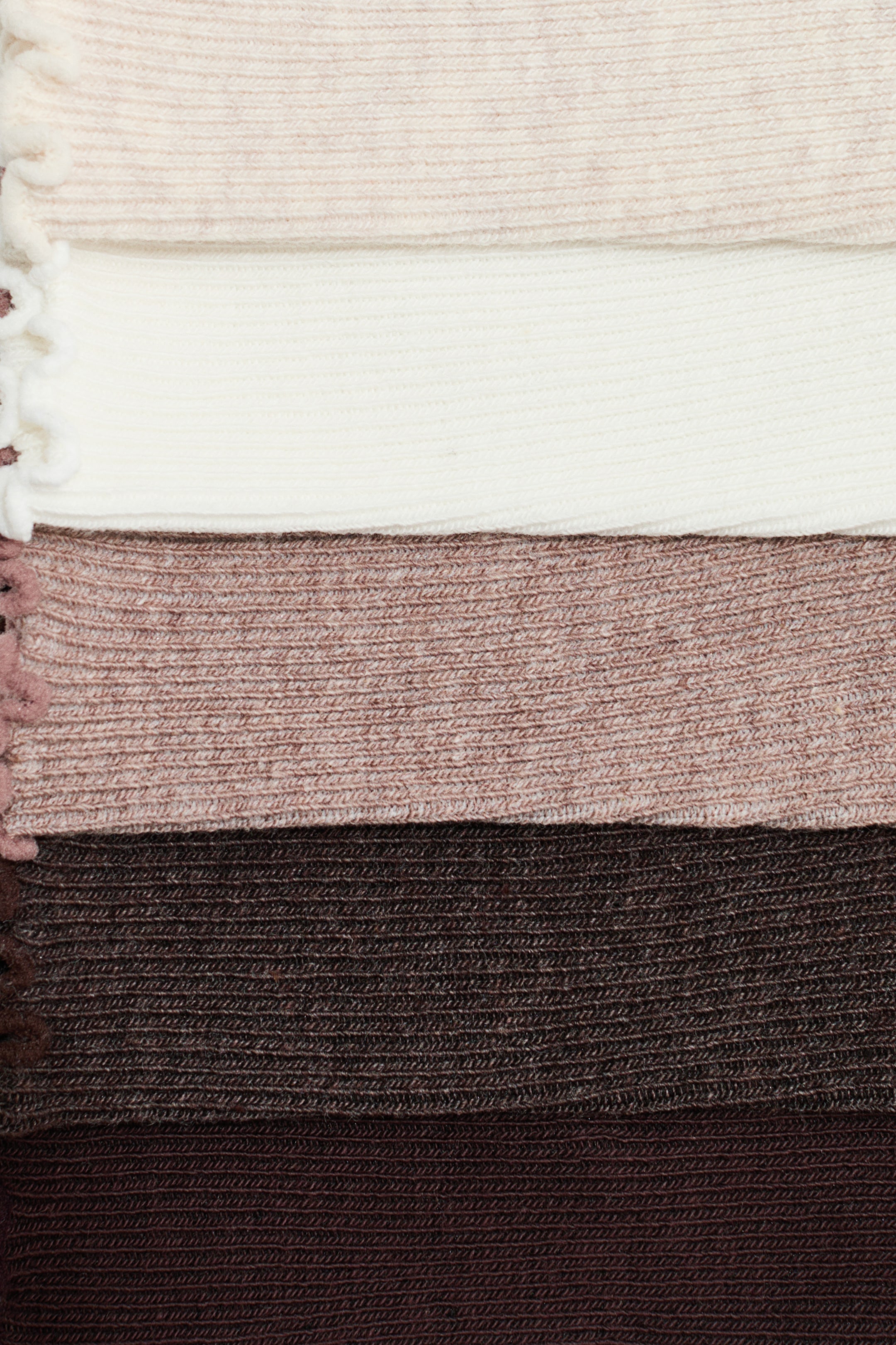 Visa större bild: 5-pack ribbstickade strumpor - Vit/Crèmevitmelerad/Beige - DAM | H&M FI 3