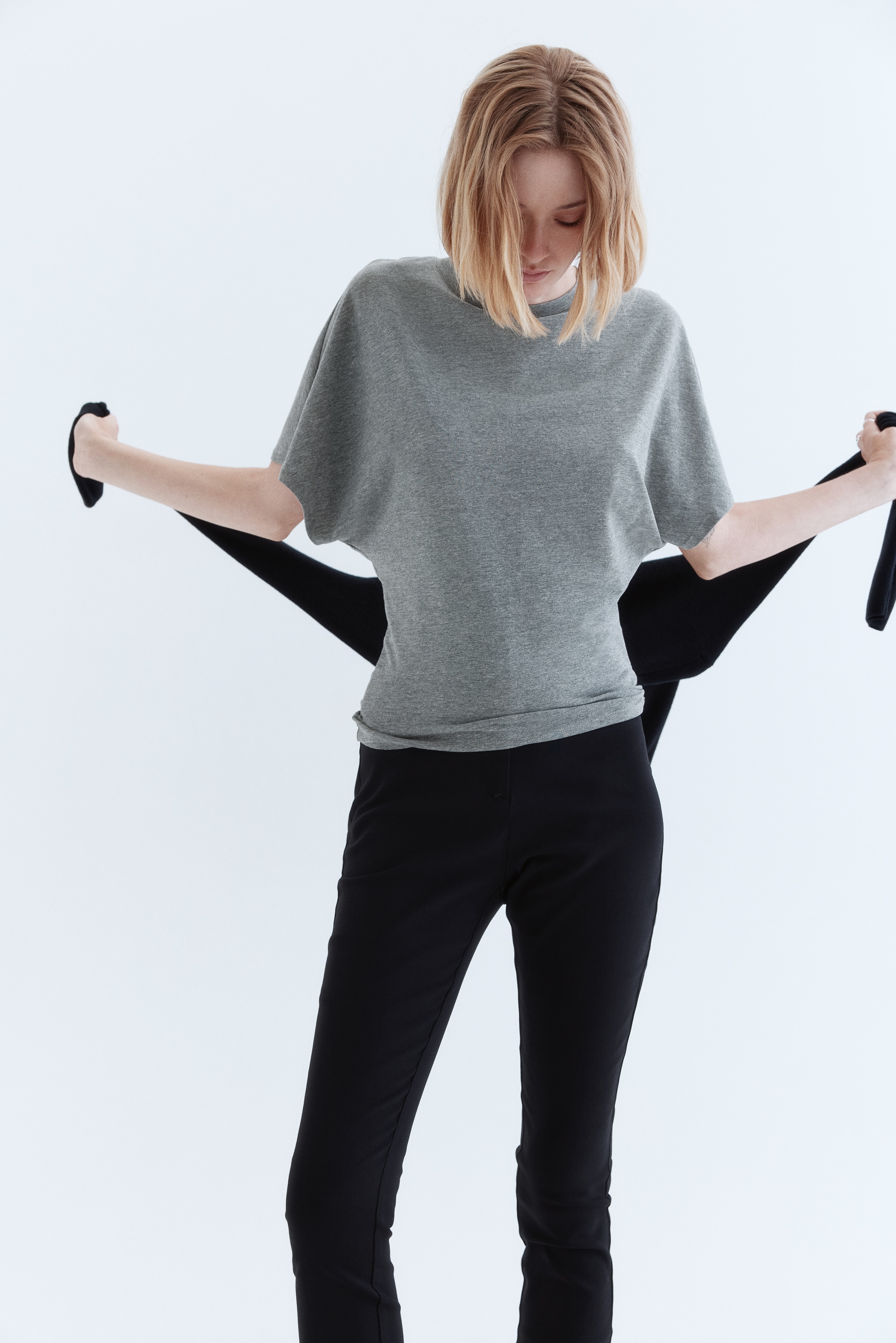 Butterfly-sleeved T-shirt