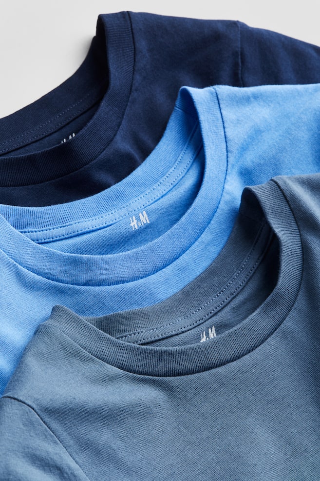 3er-Pack T-Shirts - Hellblau/Marineblau/Marineblau/Weiß/Graumeliert/Weiß/Knallblau/Dunkelgrau - 2