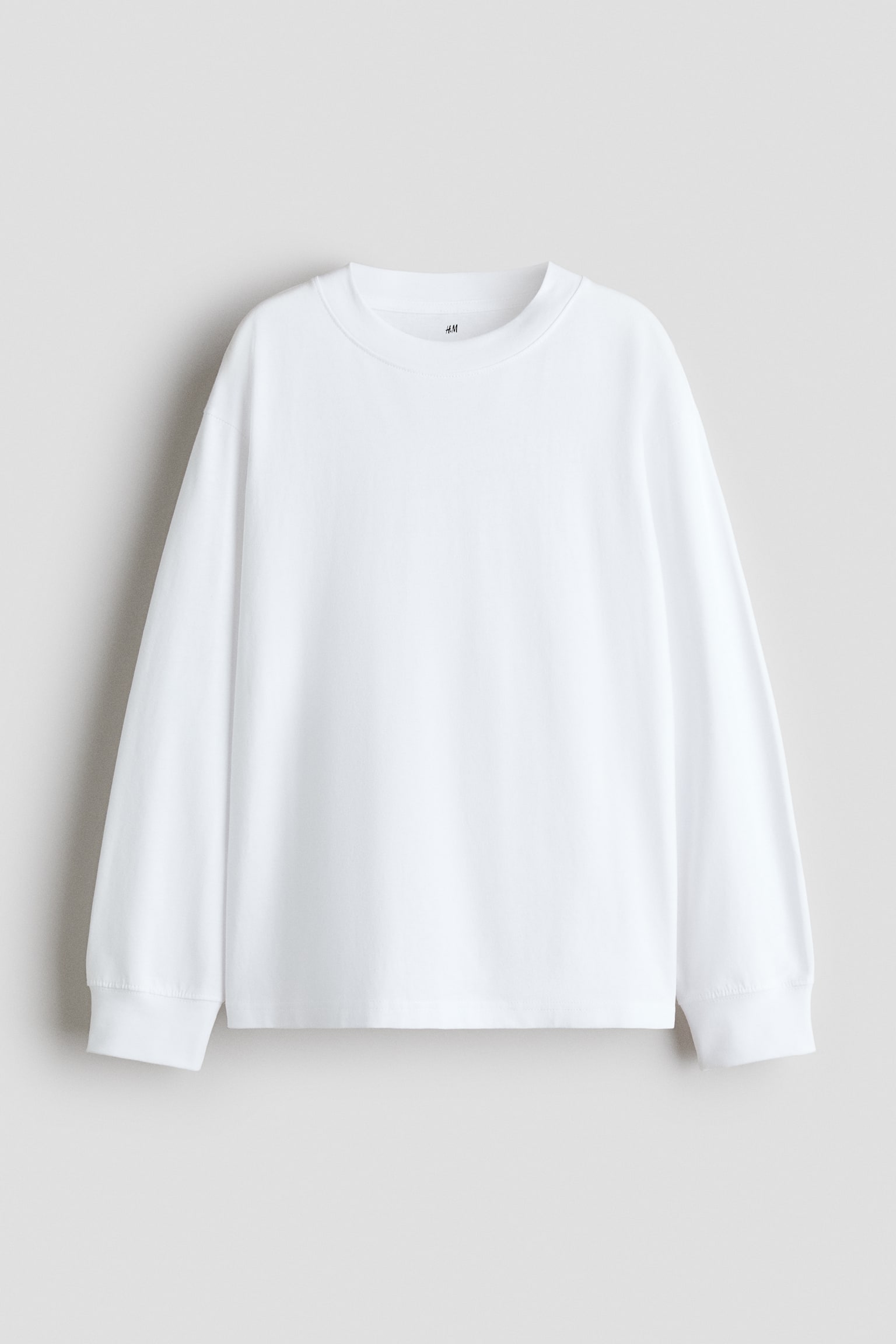 Long-Sleeved Cotton T-Shirt - White/Black