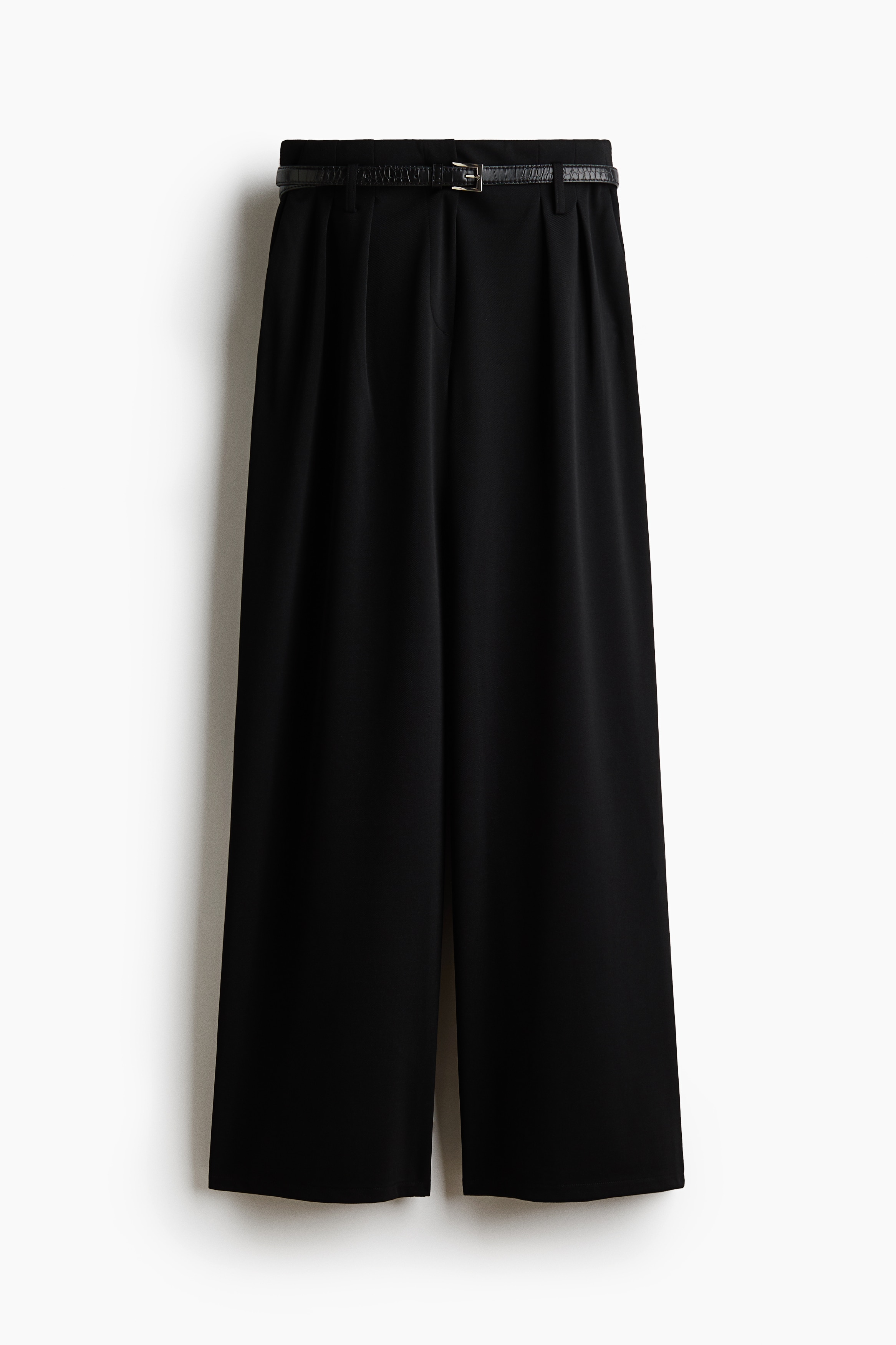 Wide belted trousers - Black/Dark grey
