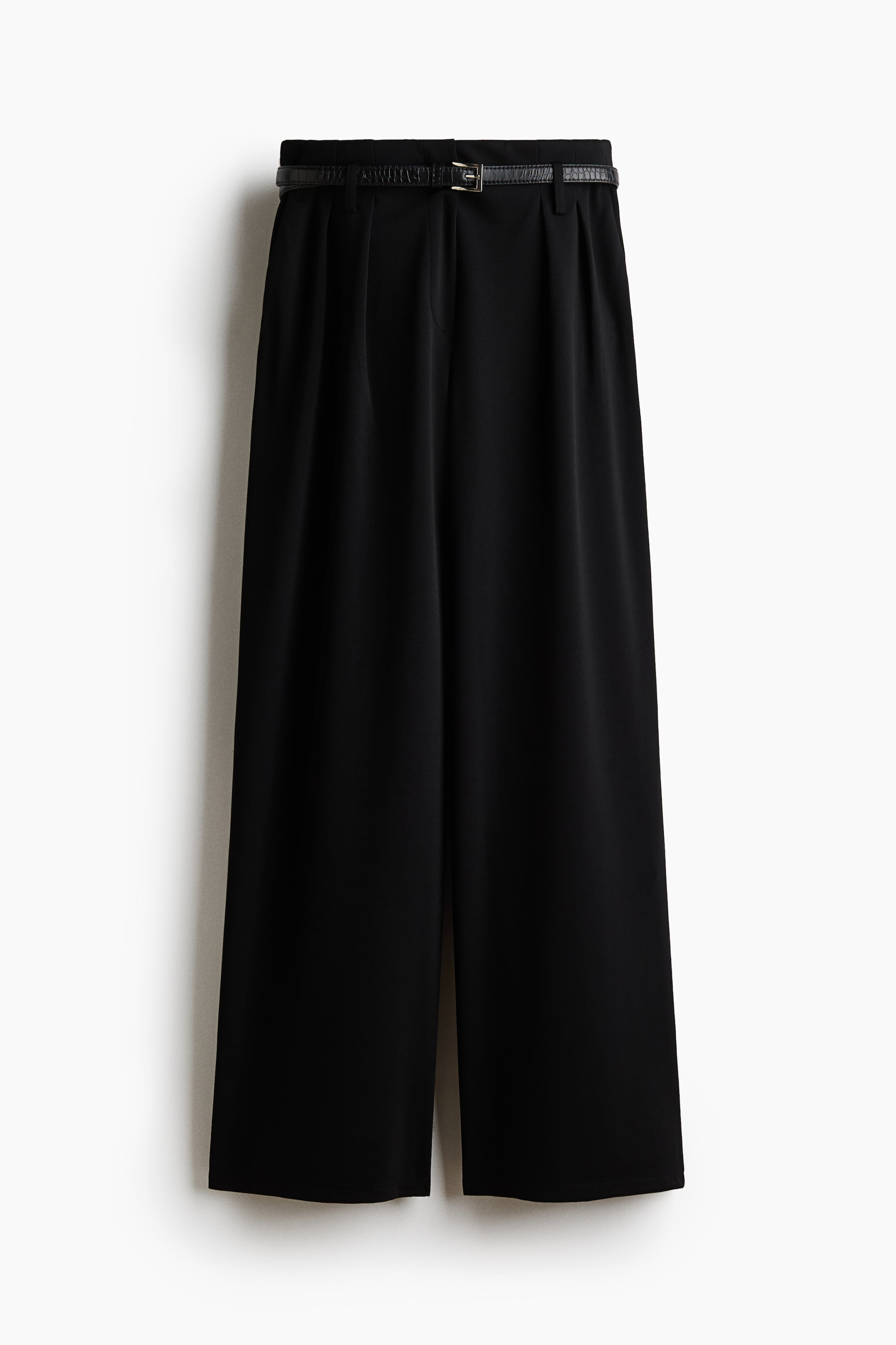 Voir une image plus grande: Pantalon large avec ceinture - Noir - Ladies | H&M CA 1