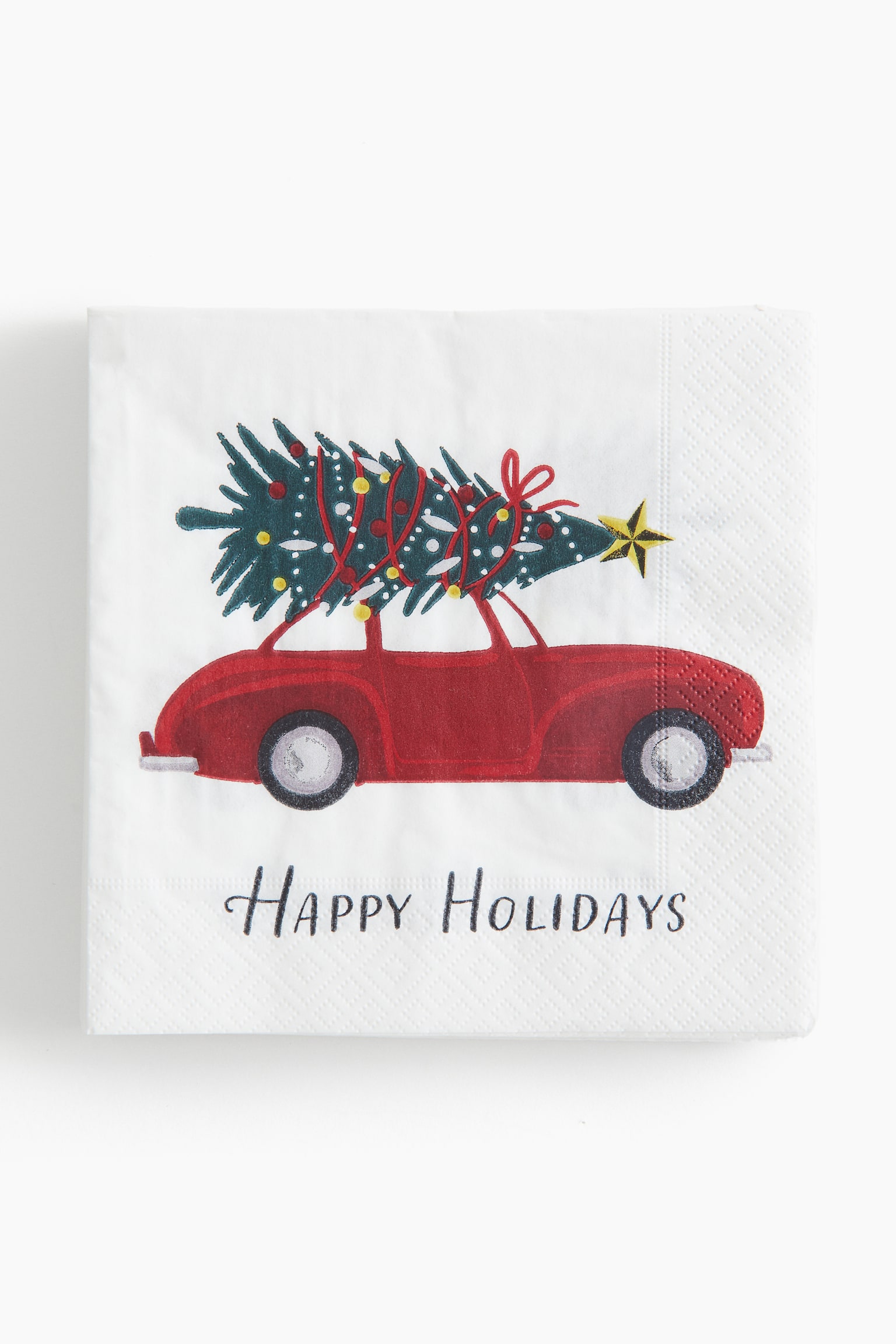 20-pack paper napkins - White/Happy Holidays - 1