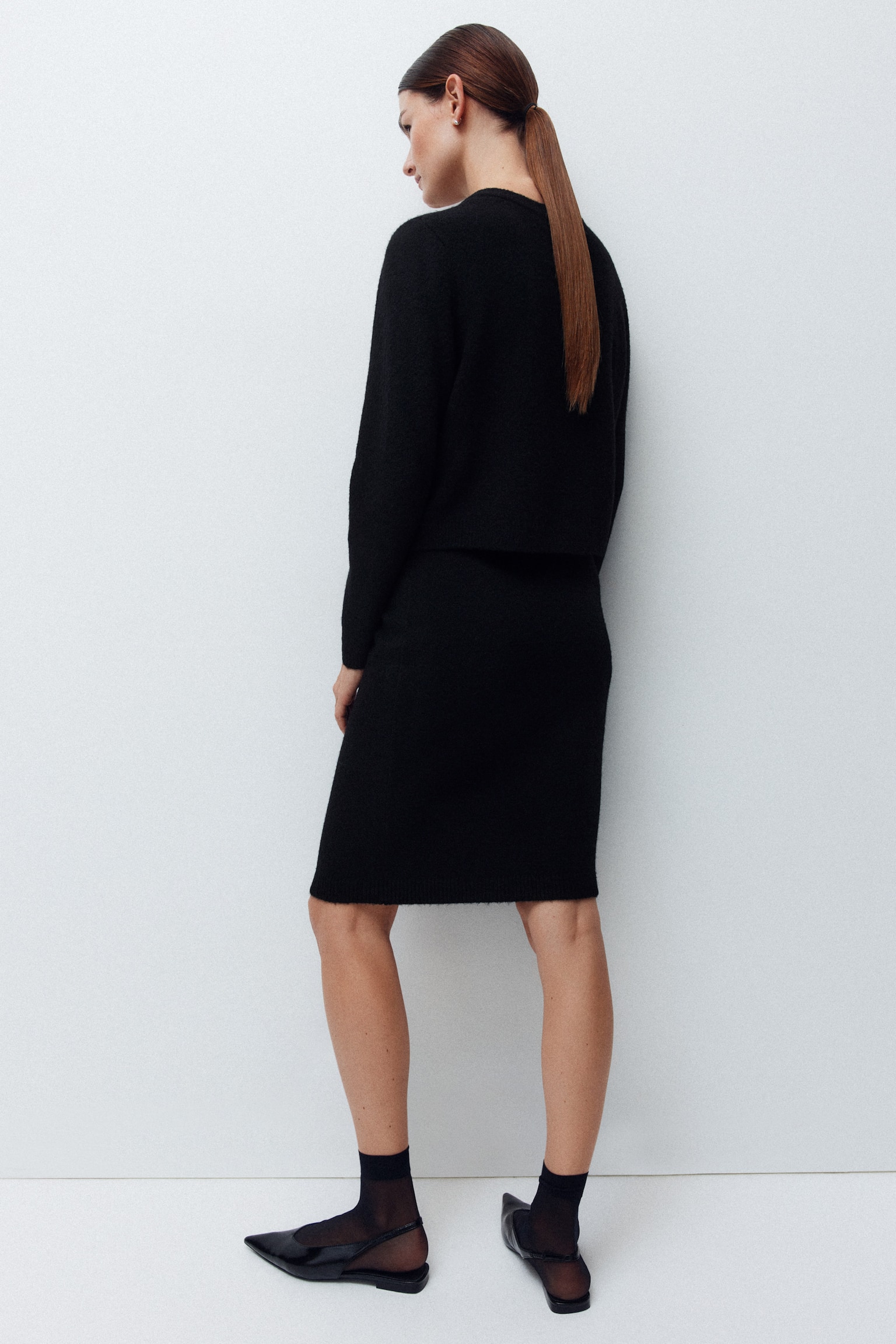 MAMA Kétrészes kötött szett - Fekete - 5