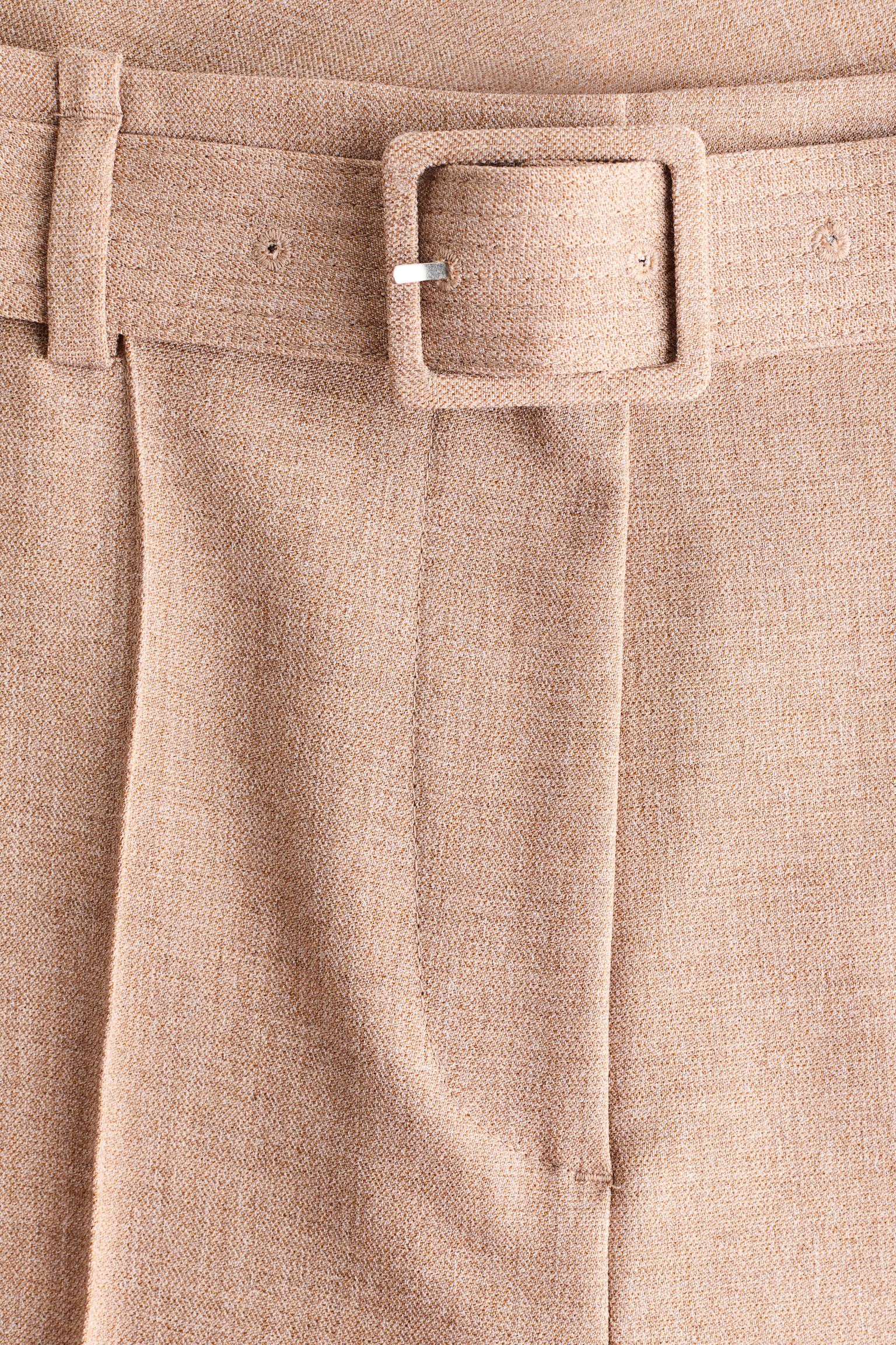 Женские брюки H&M Belted Dress Pants, цвет: Бежевый — фото 7