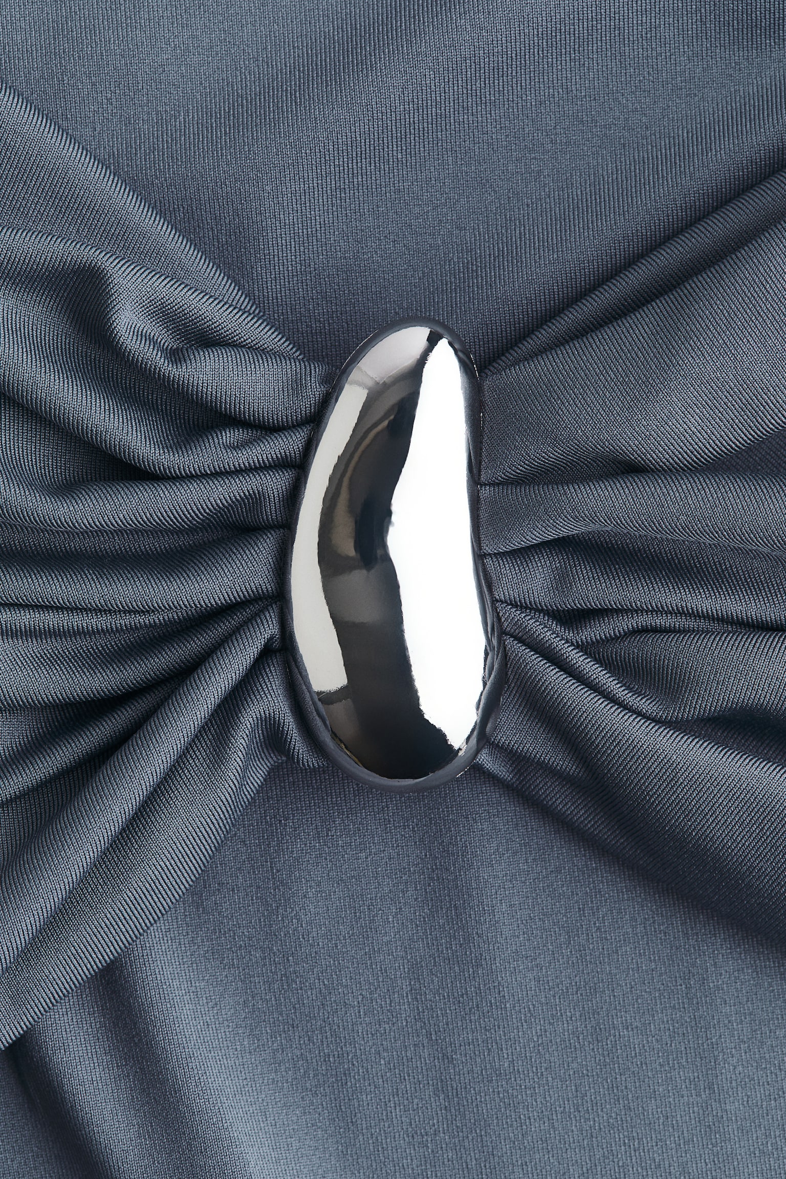 Draped dress - אפור כהה - 6