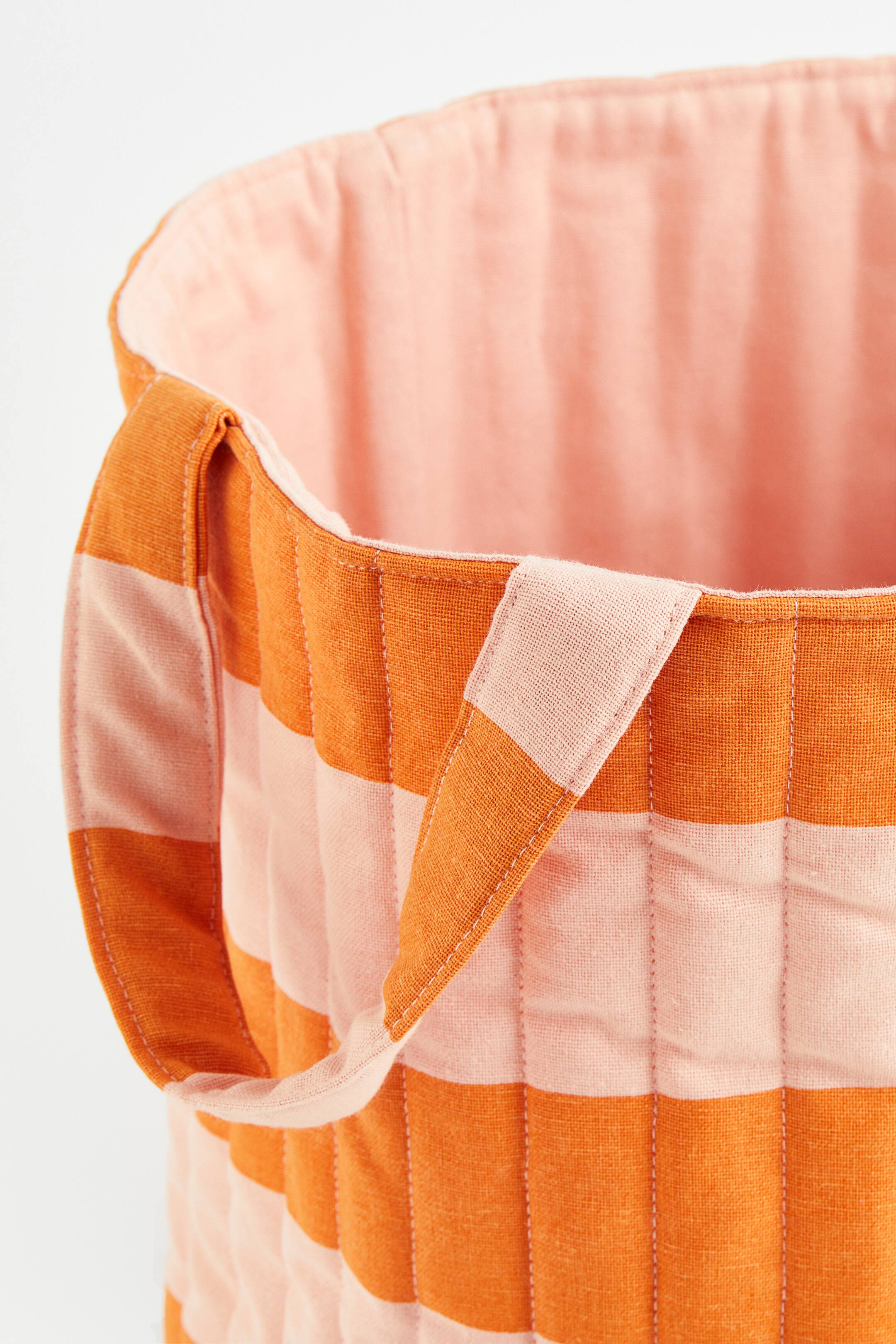 Quilted cotton storage basket Powder pink/Orange Home All H&M GB
