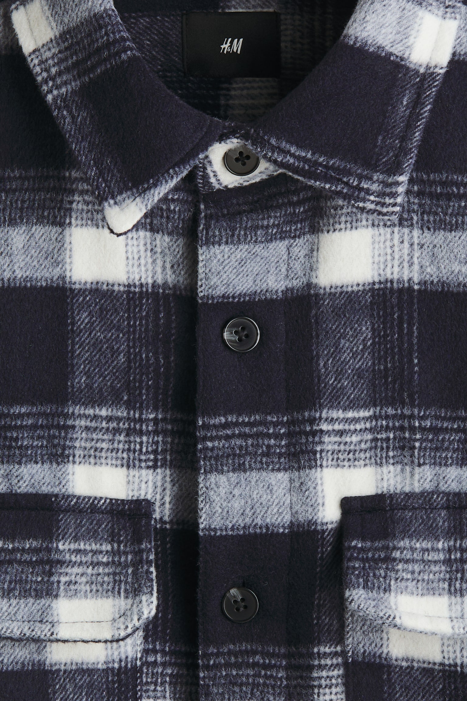 Regular Fit Flannel overshirt - Dark blue/Checked/Black/Grey checked/Beige/White checked/Brown/Checked - 7