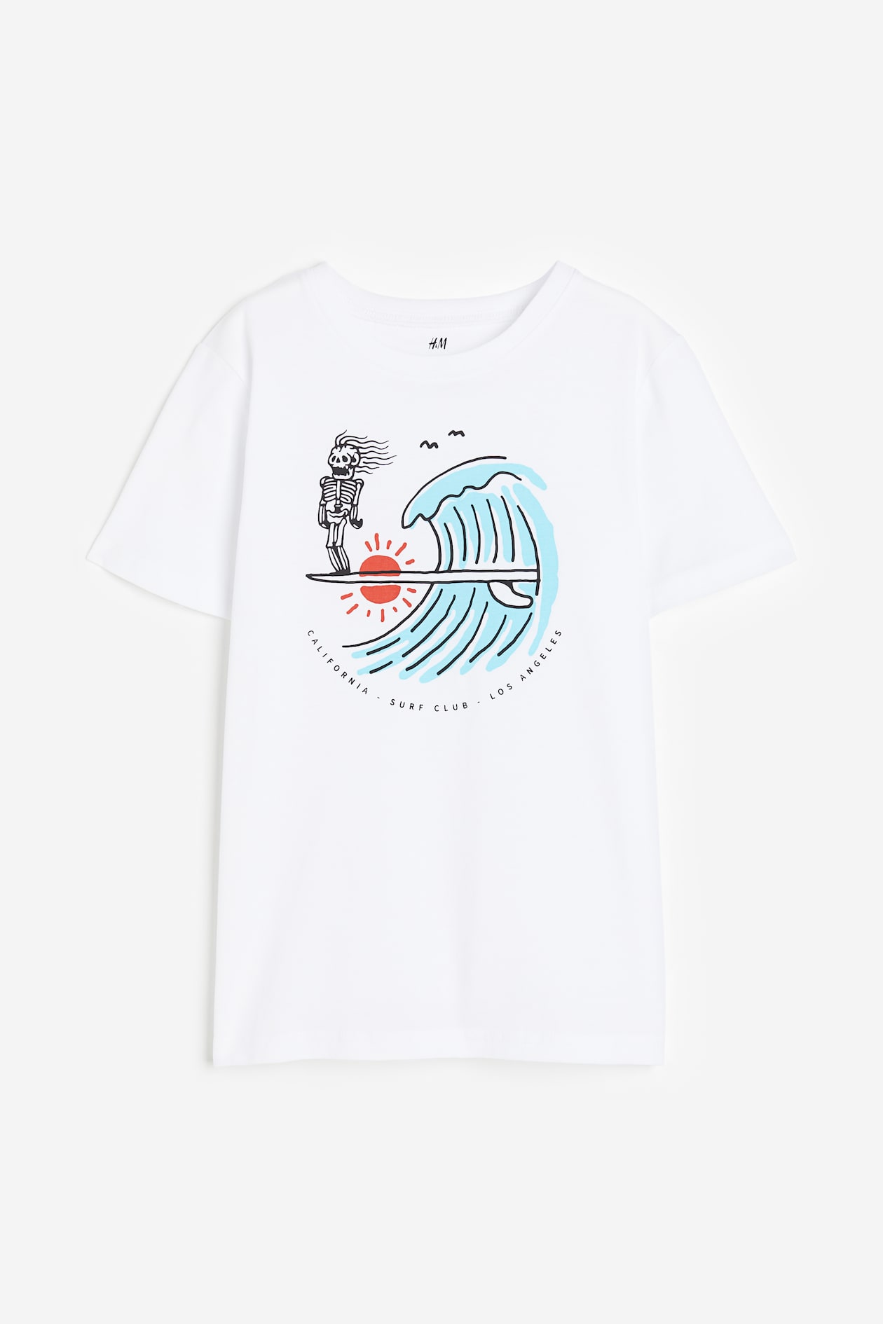 Printed Cotton T shirt White Surfer Skeleton Kids H M IN printed-cotton-t-shirt-white-surfer-skeleton-kids-h-m-in