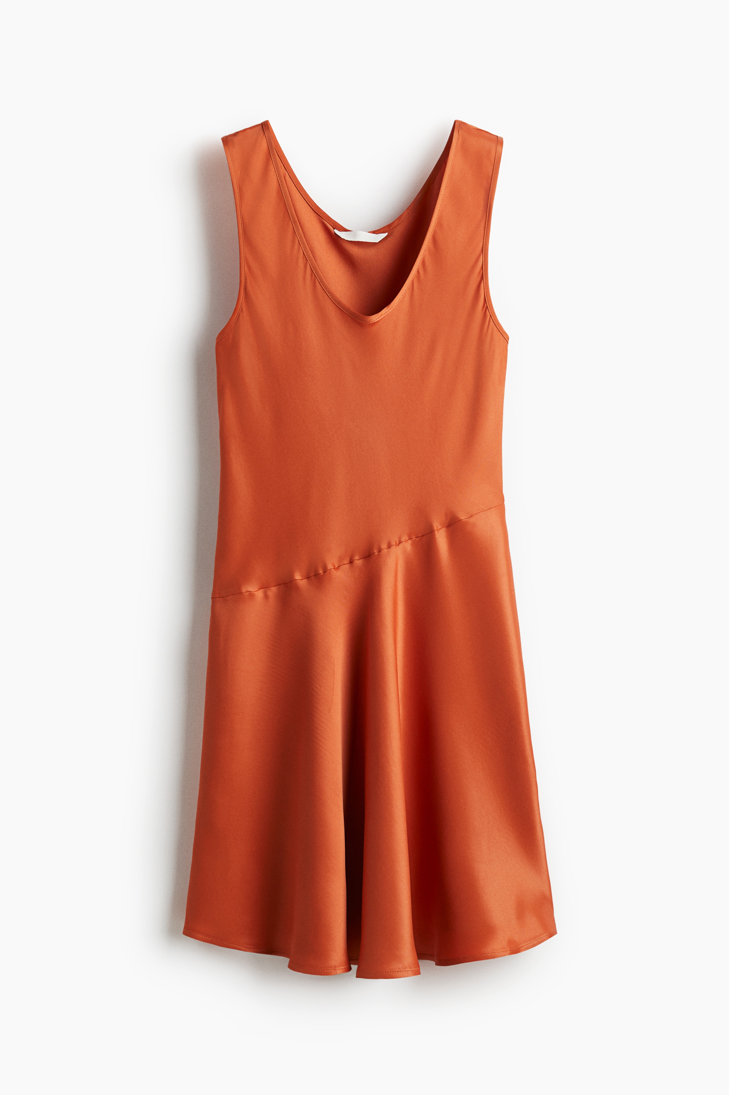 H & M - Ausgestelltes Satinkleid - Orange - Damen