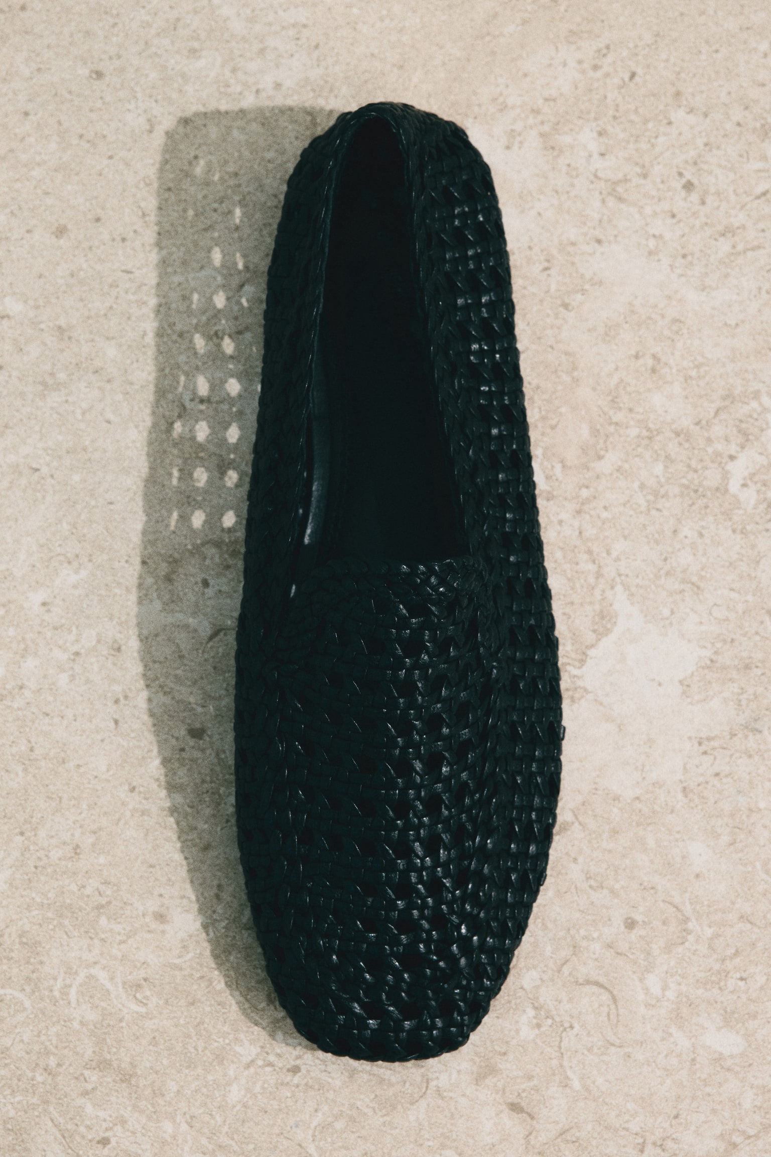 Interwoven leather loafers - Black - 1