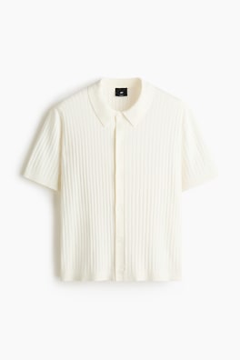 Ribbstickad skjorta Regular Fit