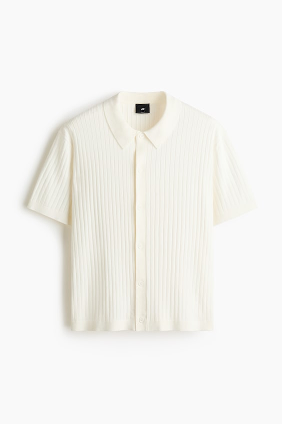Мужские рубашки H&M Regular-Fit Rib-Knit Shirt