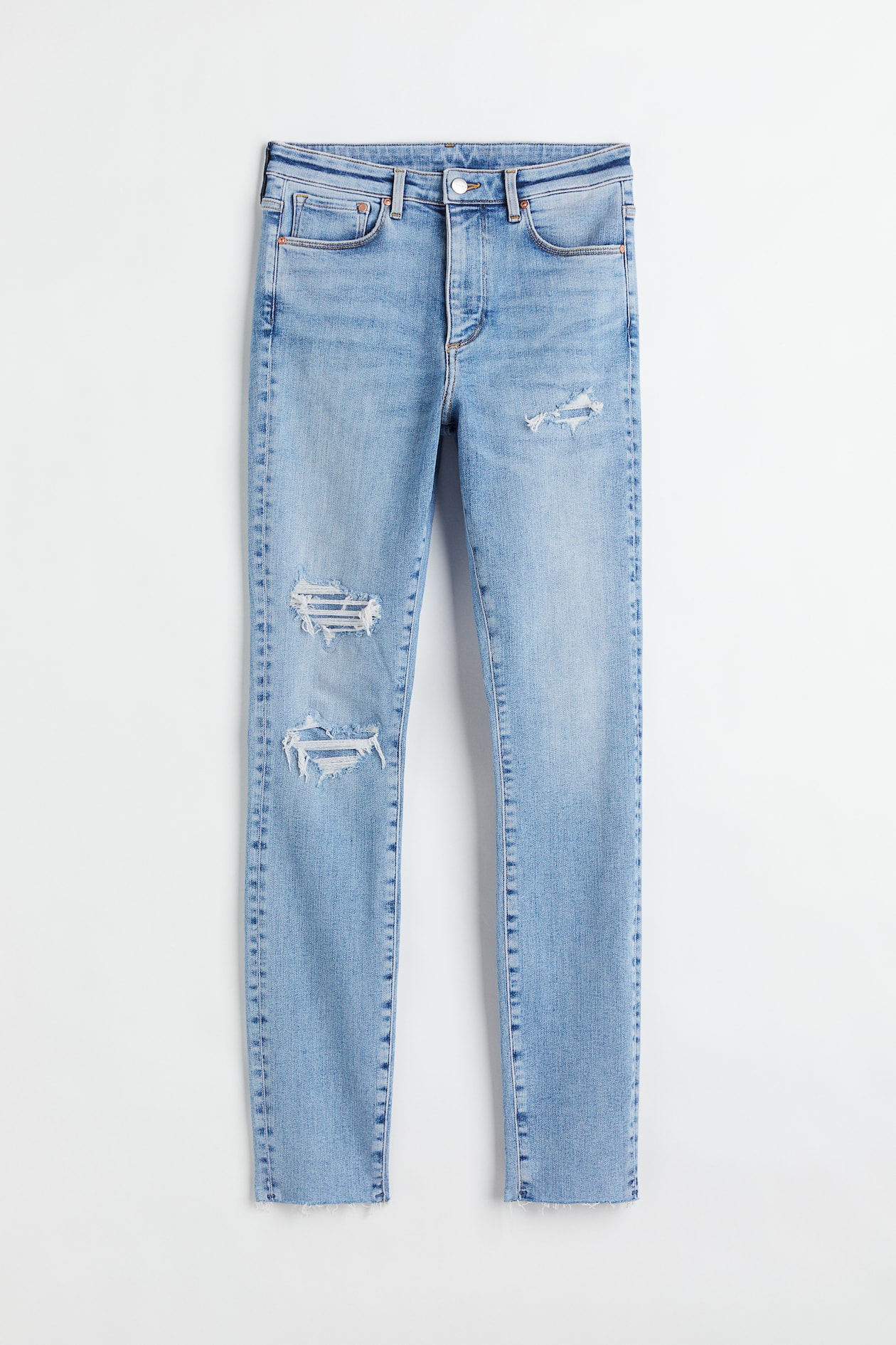 Shaping Skinny High Jeans - High waist - Long - Light denim blue ...