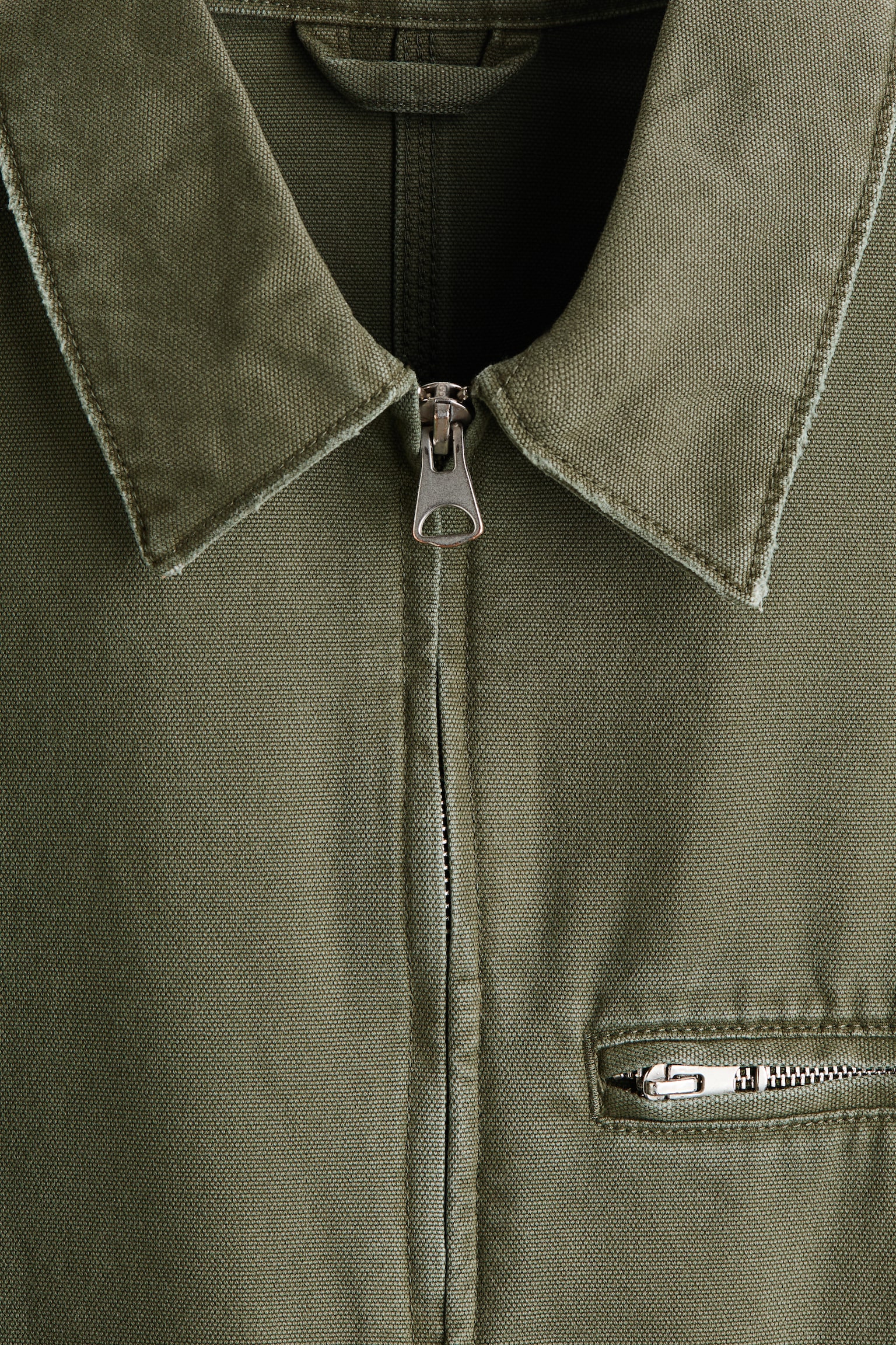 Collared jacket - Khaki green/Dark beige - 6