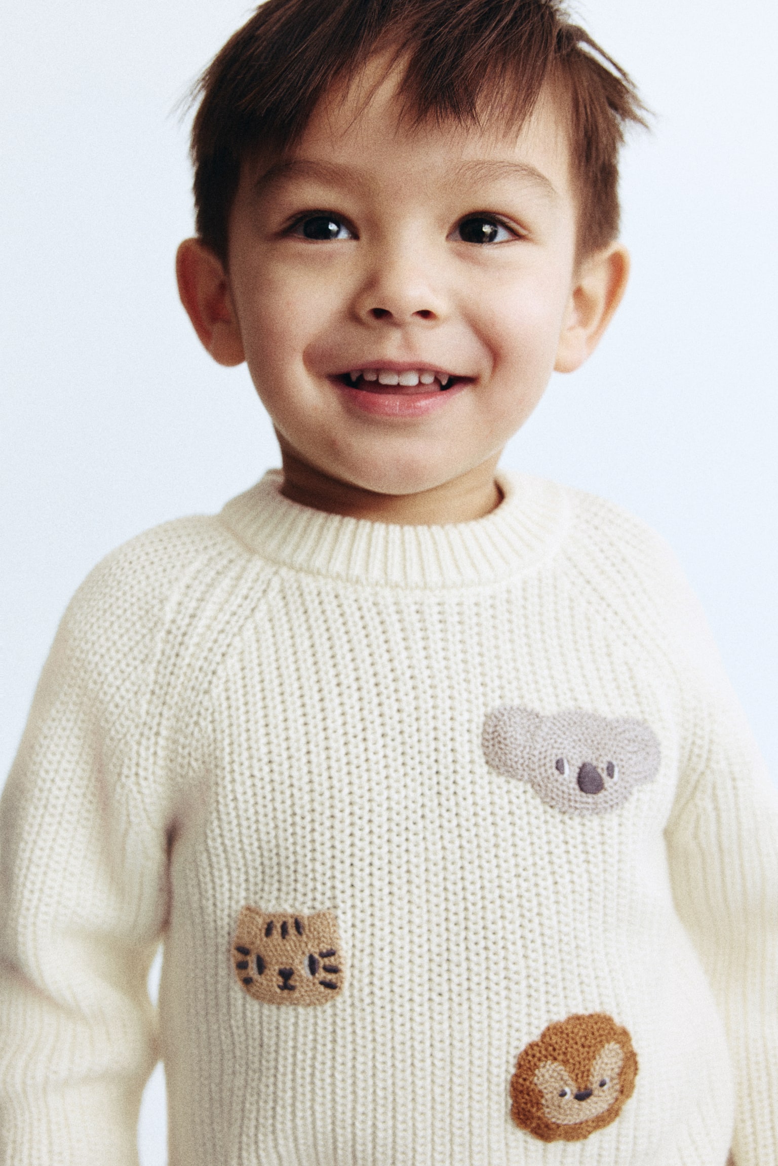 Motif-detail jumper - Cream/Animals - 6