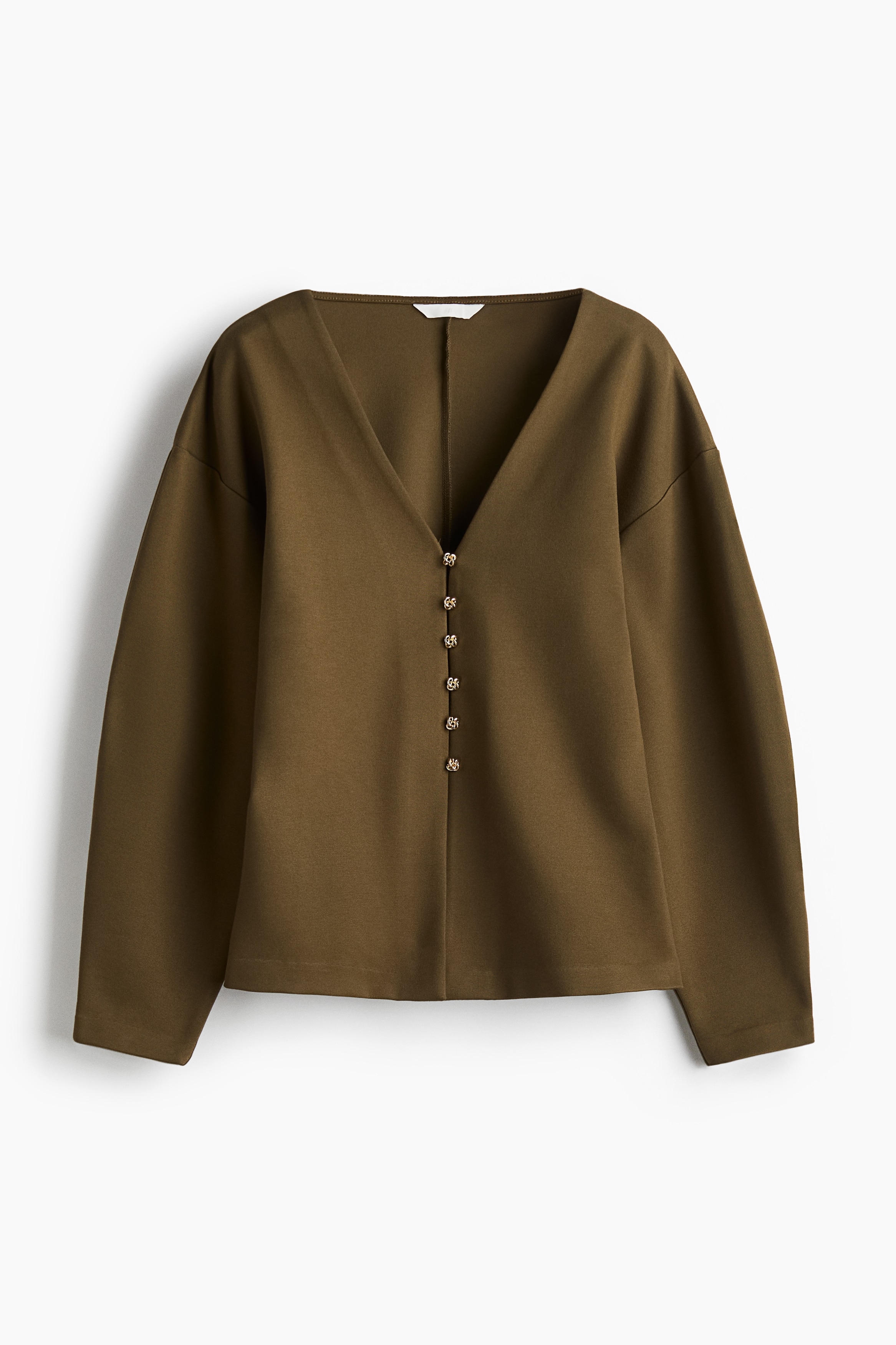 Cardigan cambrat - Verde-kaki închis