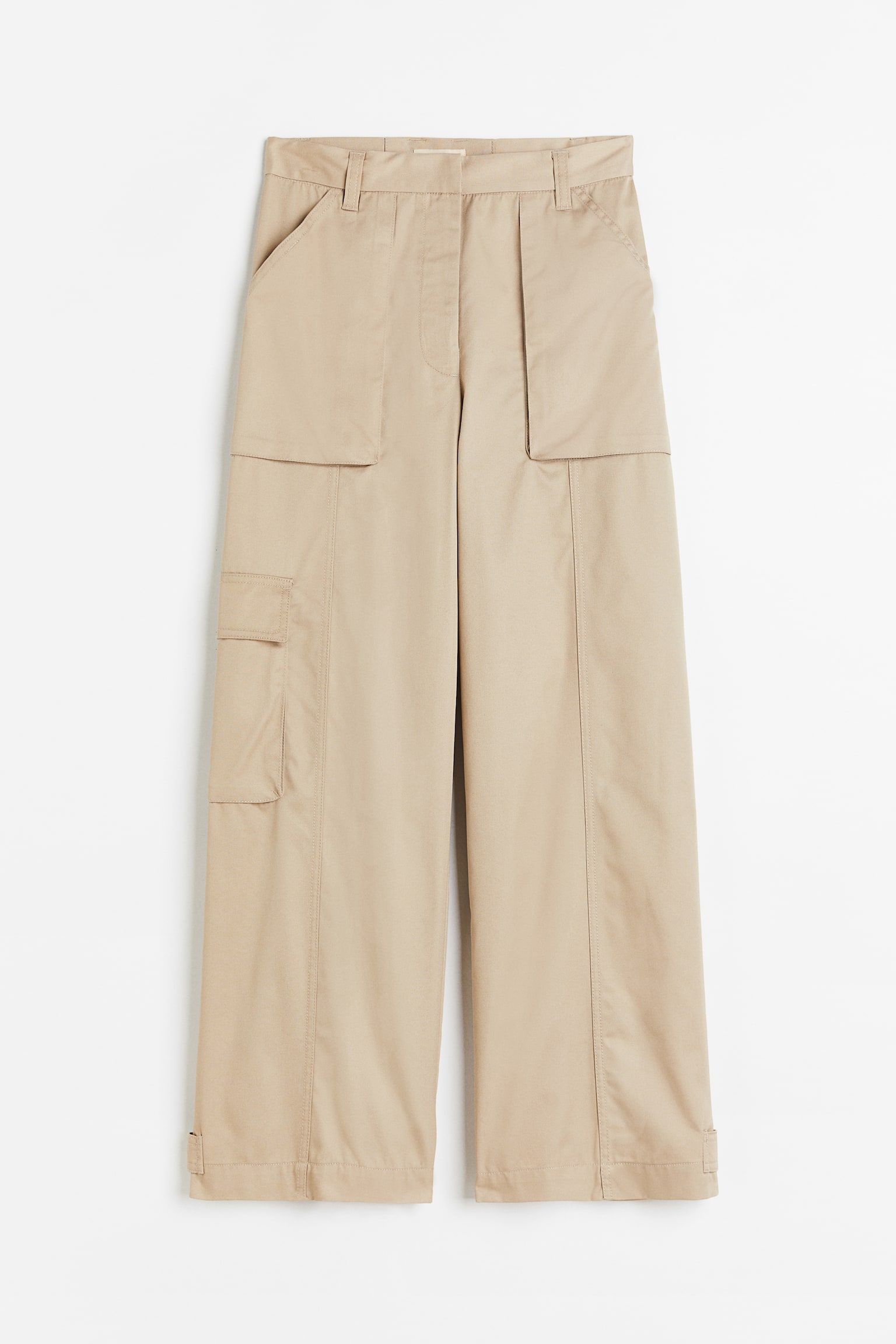 Wide Cargo Pants - Beige - 1