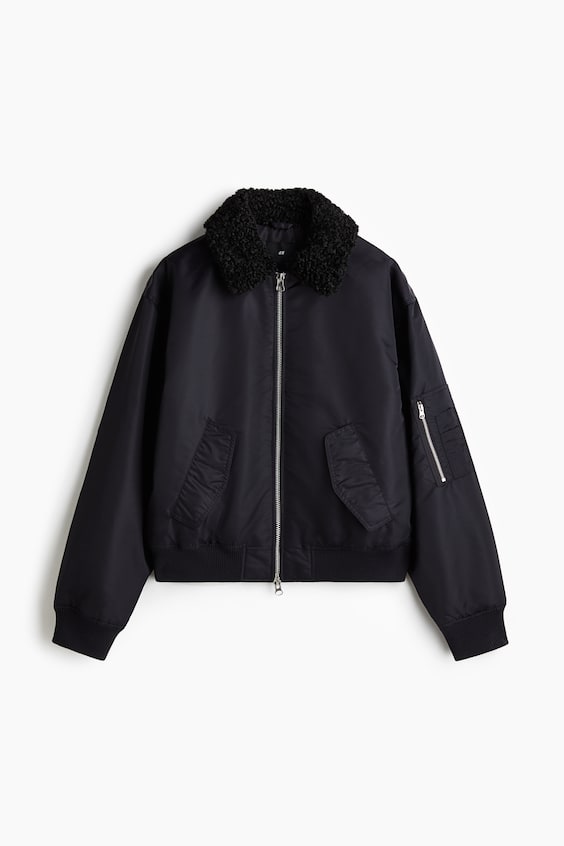 Мужские куртки H&M Loose-Fit Nylon Bomber Jacket