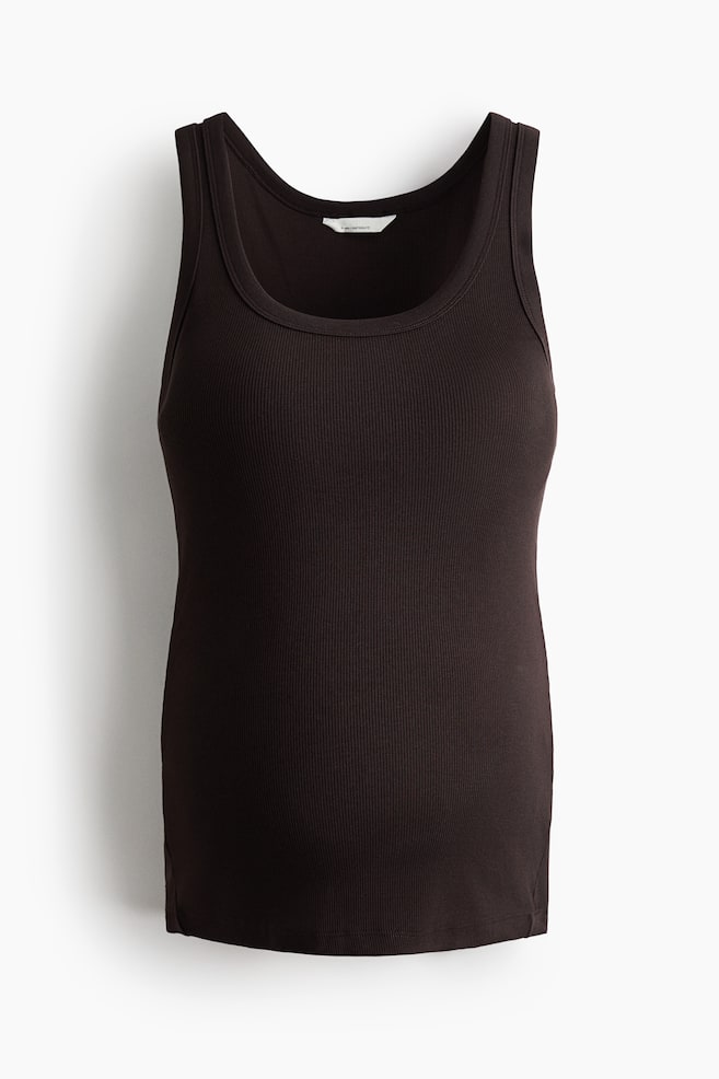 MAMA Geripptes Tanktop - Dunkelbraun/Helllila/Schwarz/Weinrot/Blassgelb - 1