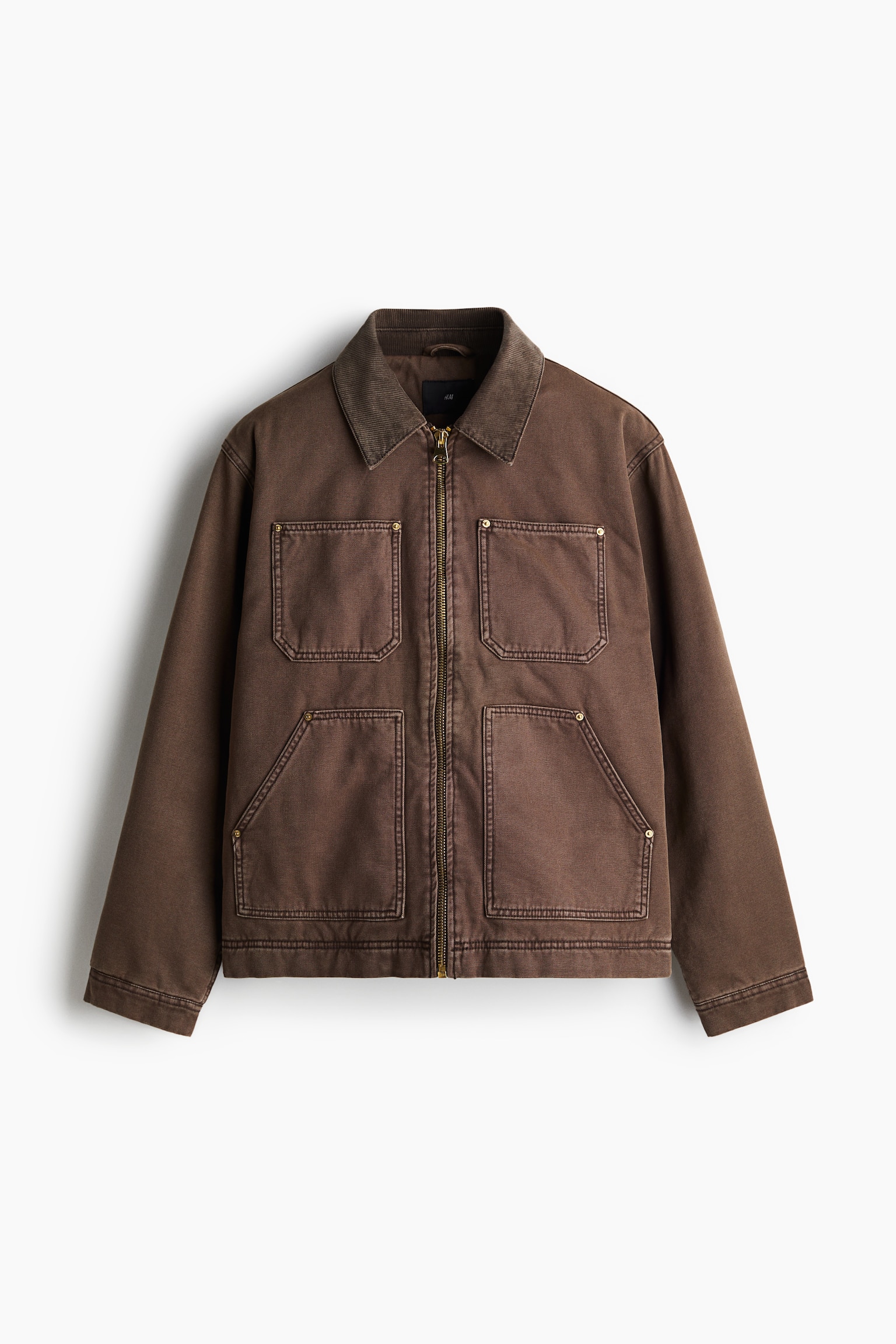 Loose Fit Padded utility jacket - Brown/Black - 2