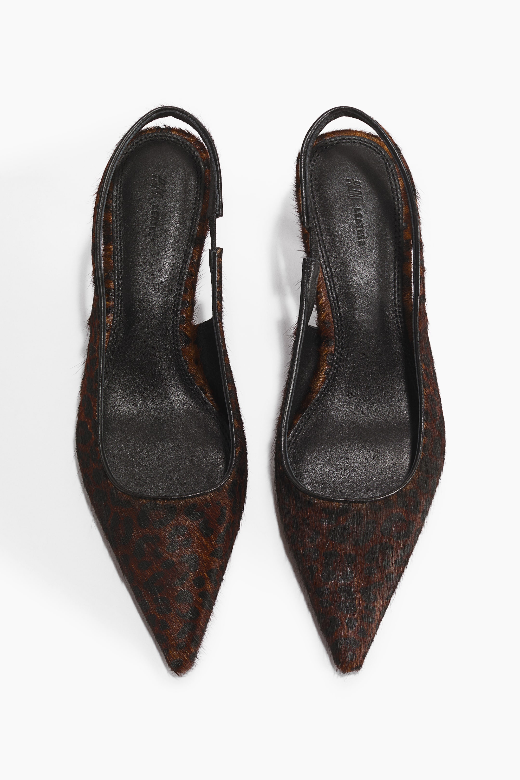 View larger image: Kitten-Heeled Leather Slingbacks - Dark brown/leopard print - Ladies | H&M PH 6