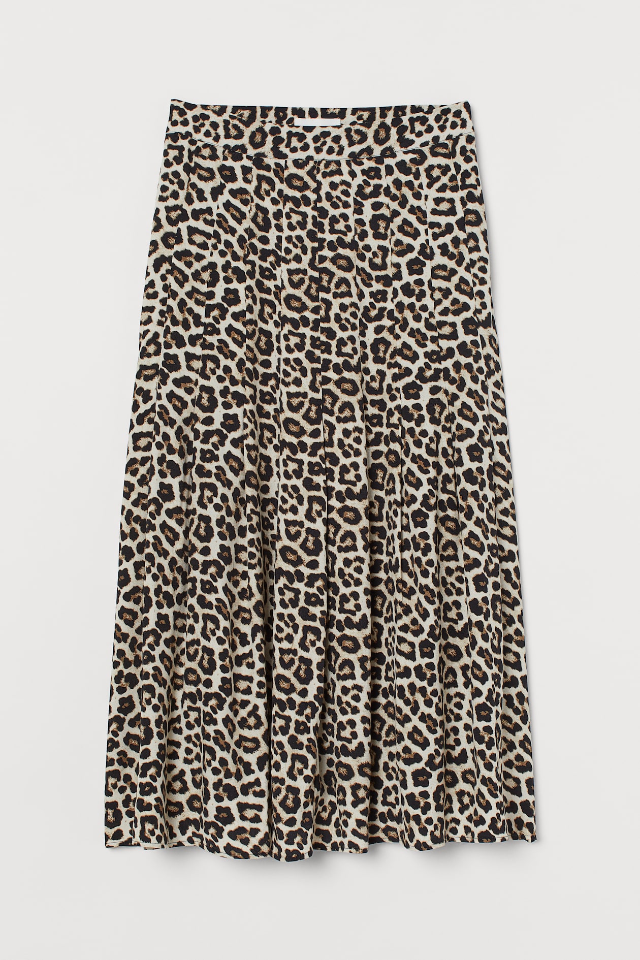 Calf-length skirt - High waist - Midi - Beige/Leopard print - Ladies ...