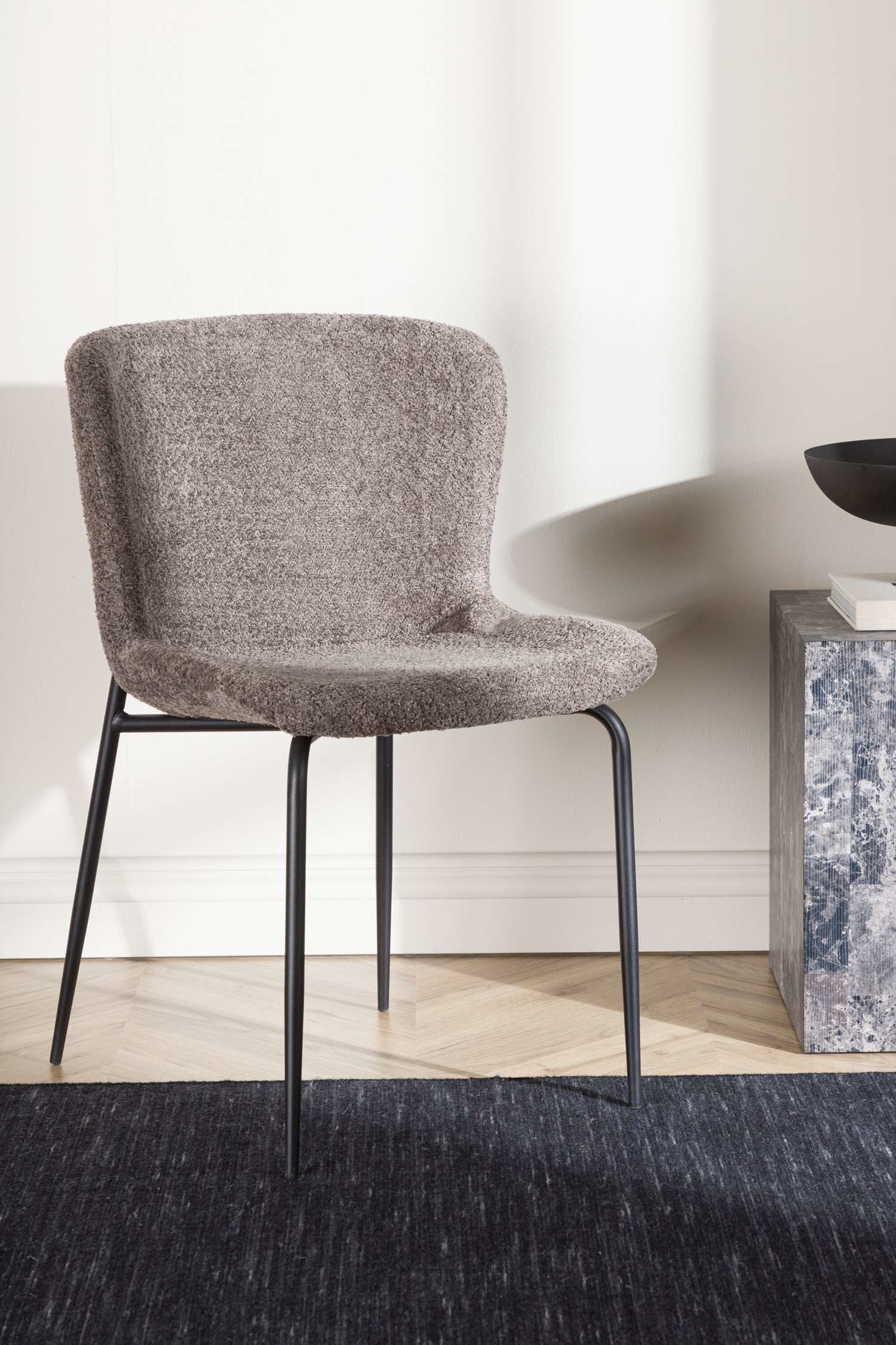 Modesto Chair 2-pack - Stål, Brun/Stål, Beige