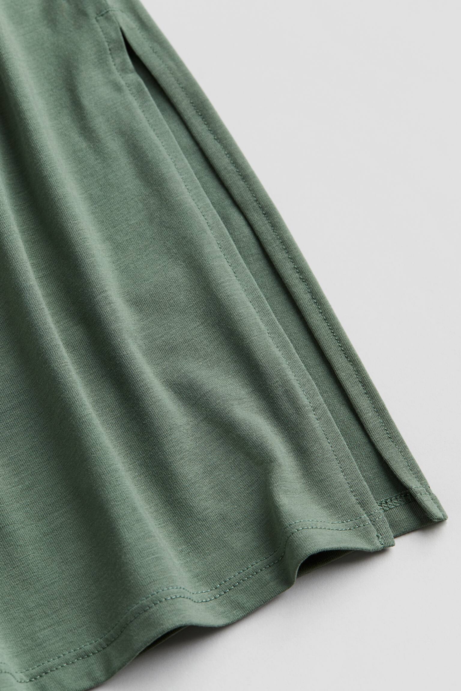 Jersey slip dress - Khaki green/Black/Light grey marl - 2