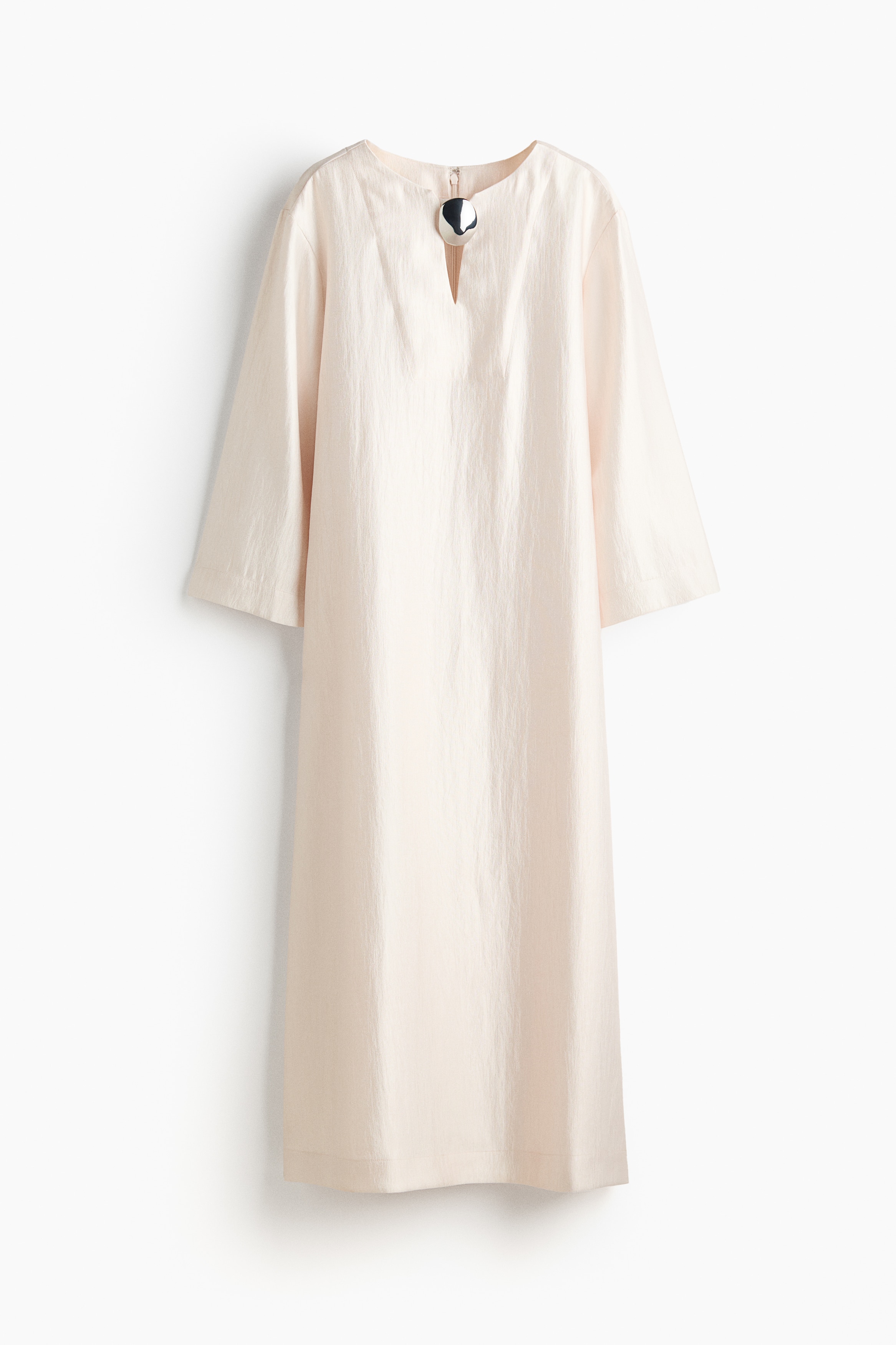 Metal Detail Kaftan Dress - Light beige