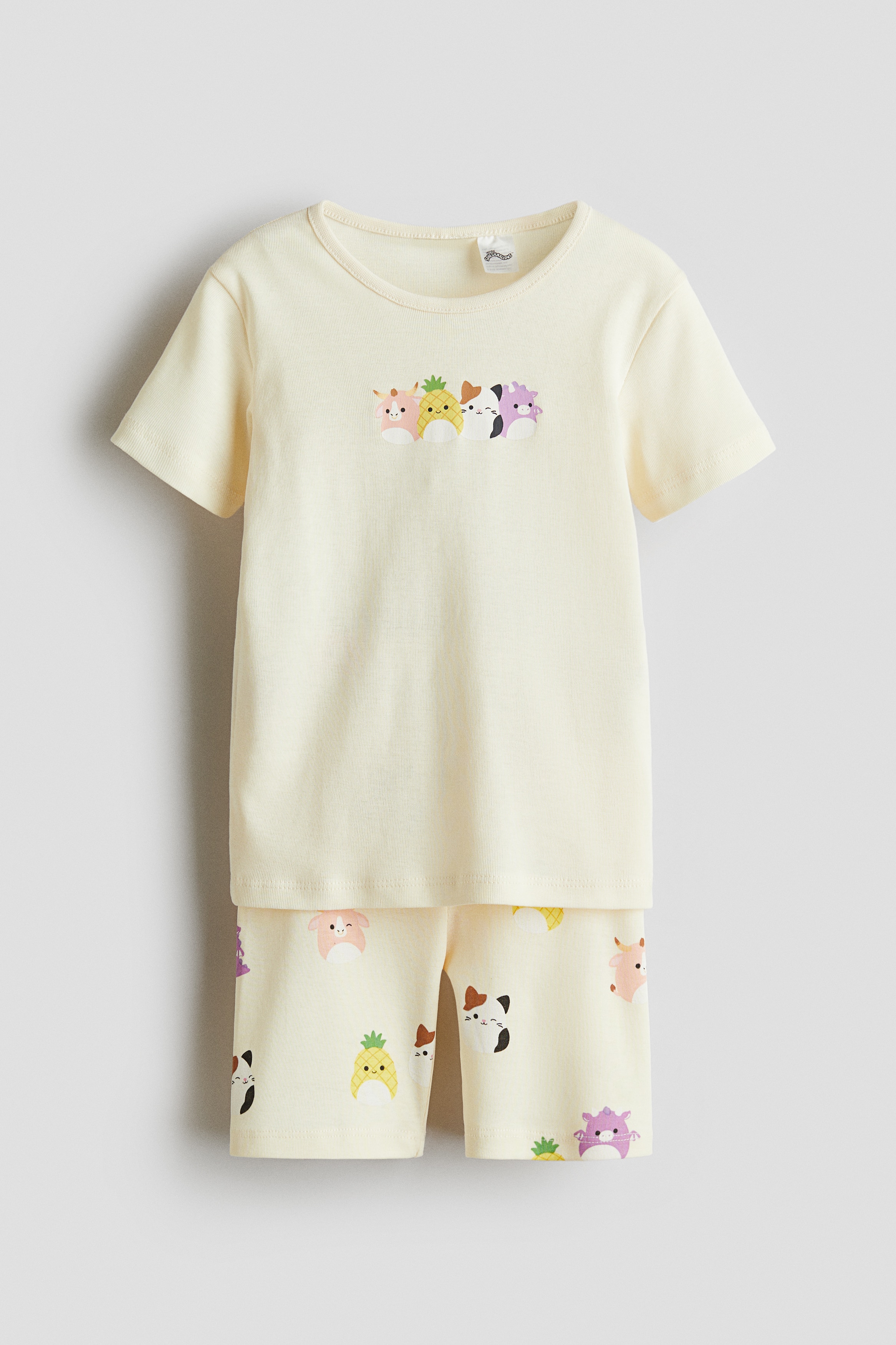 Snug Fit Printed Jersey Pajamas - Light yellow/Squishmallows