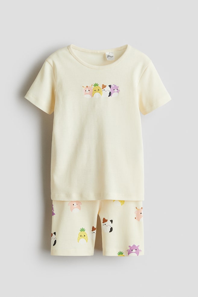 Snug Fit Printed Jersey Pajamas - Light yellow/Squishmallows/Peach pink/Lilo & Stitch/Light pink/Lilo & Stitch/Light pink/Hello Kitty/Light blue/Bluey/White/Disney Princesses/Light blue/Frozen - 1