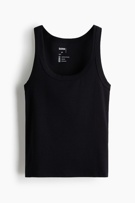 Женские топы H&M Cooling Slim-Fit Ribbed Tank Top