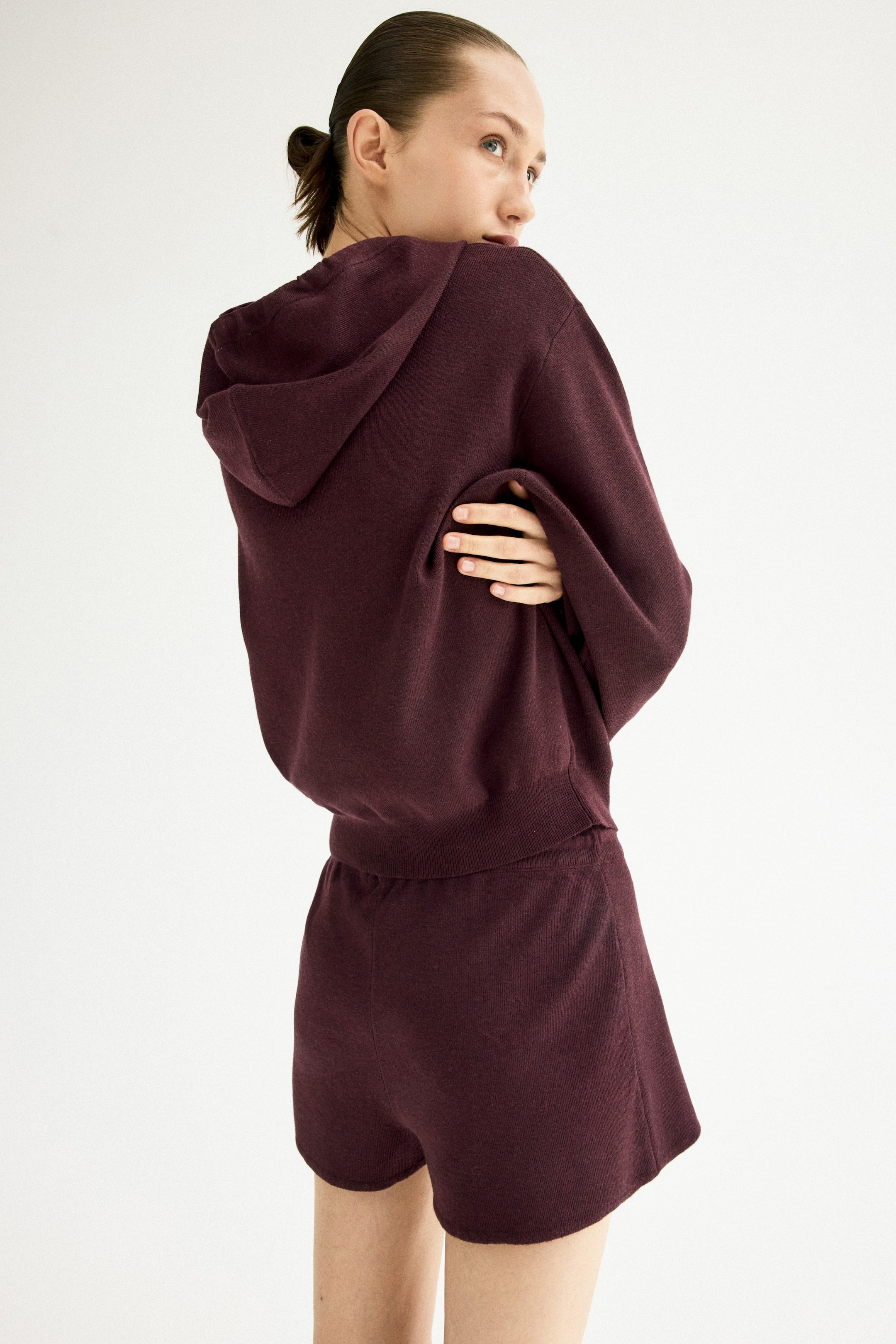 Женские куртки H&M Fine-Knit Hooded Jacket — фото 5