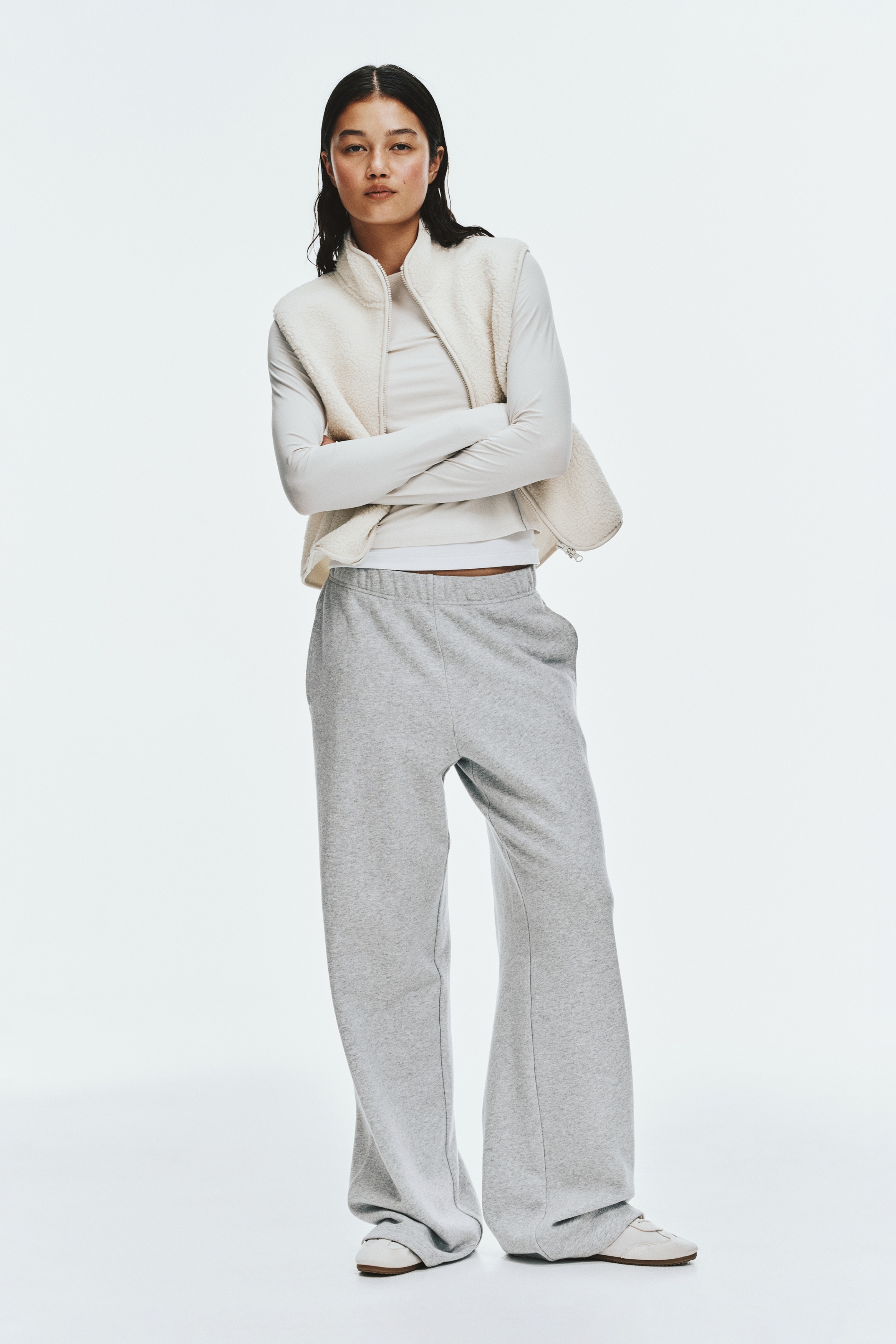 Loose Fit Teddy sports giletModel