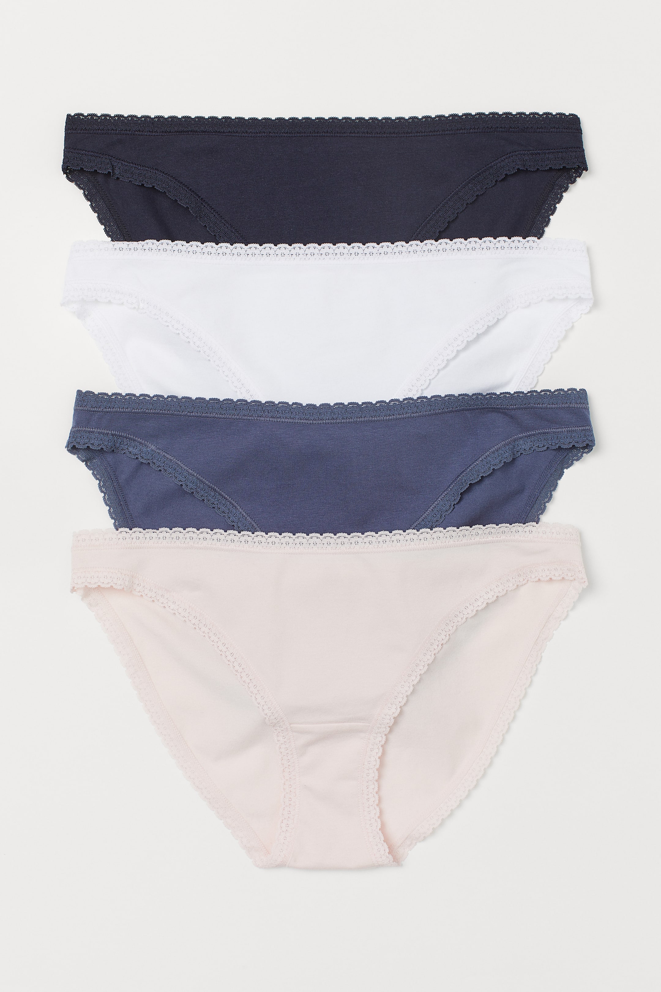 4-pack cotton bikini briefs - Pigeon blue/Dark blue - Ladies | H&M HK