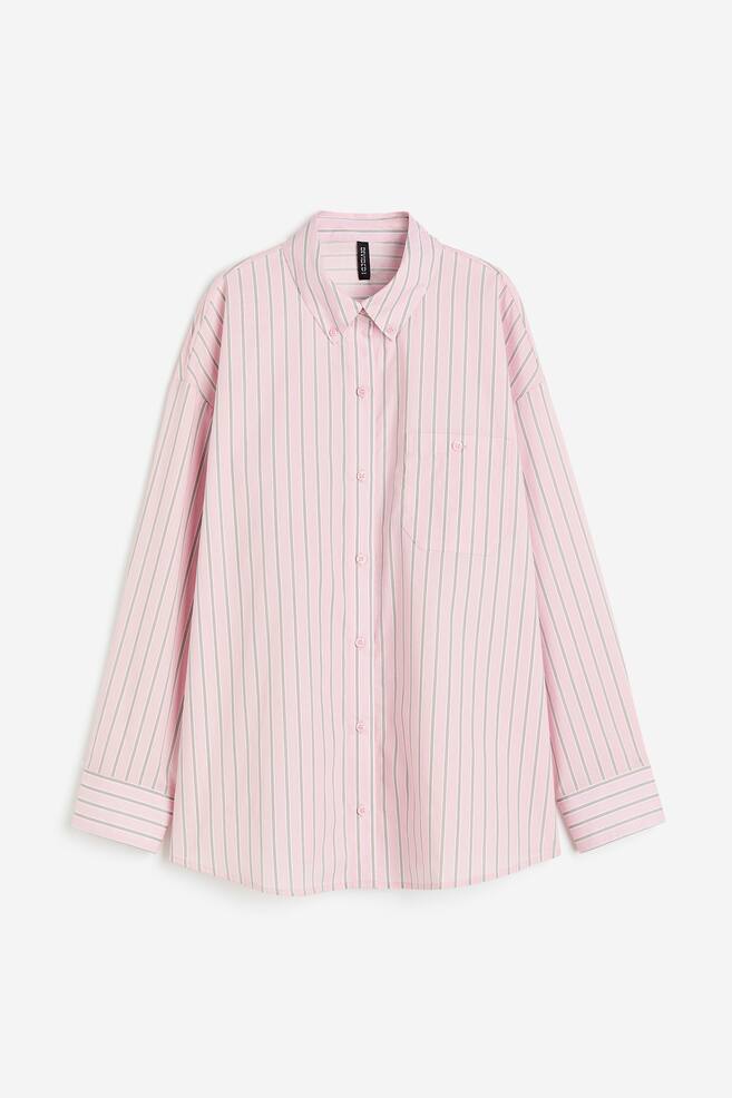 Oversized skjorte i poplin - Lys rosa/Stribet/Sort/Lys rosa/Hvid/Lyseblå/Stribet/dc/dc/dc - 2