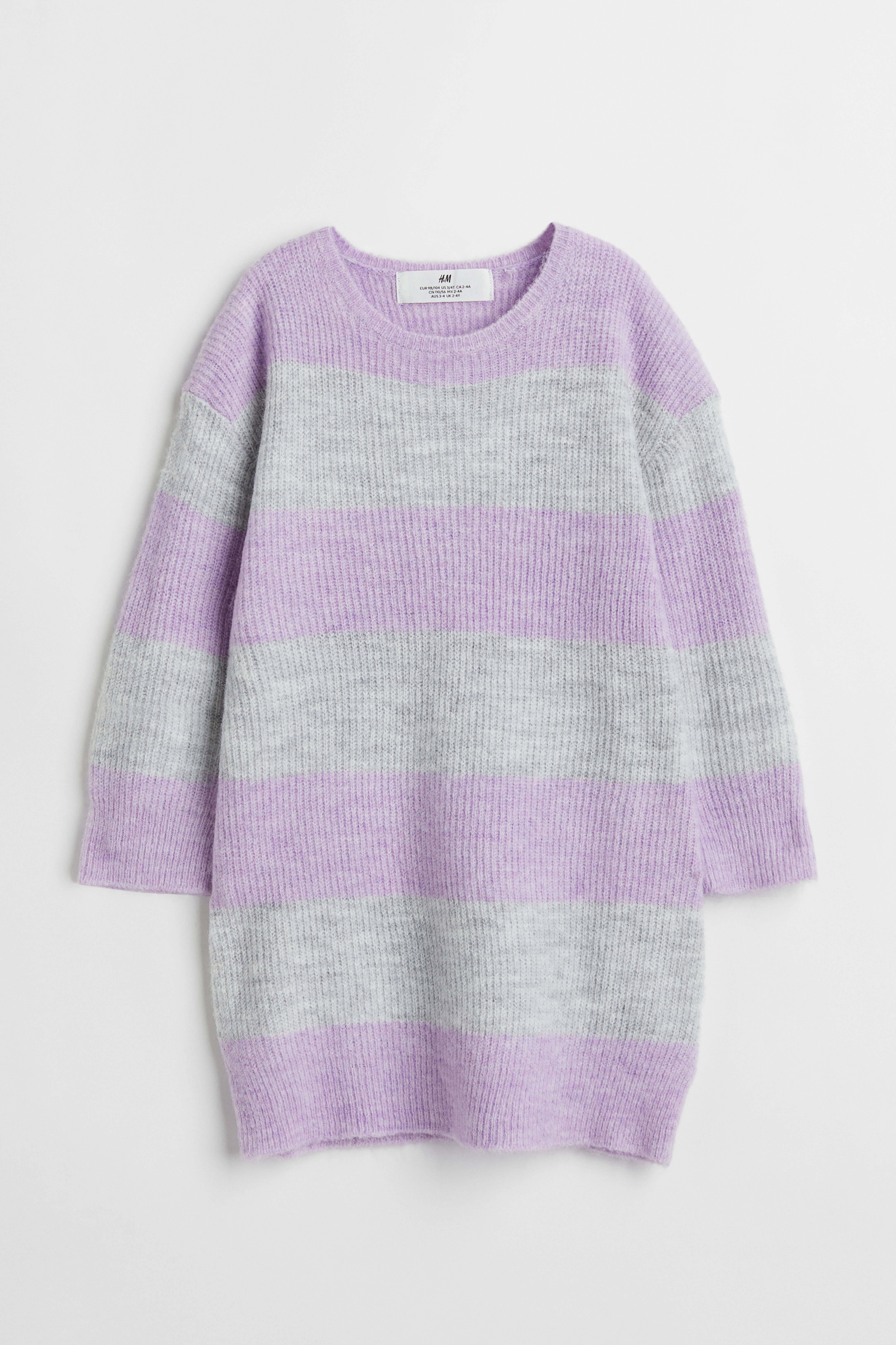 Knit Dress - Dark gray/patterned - Kids | H&M US