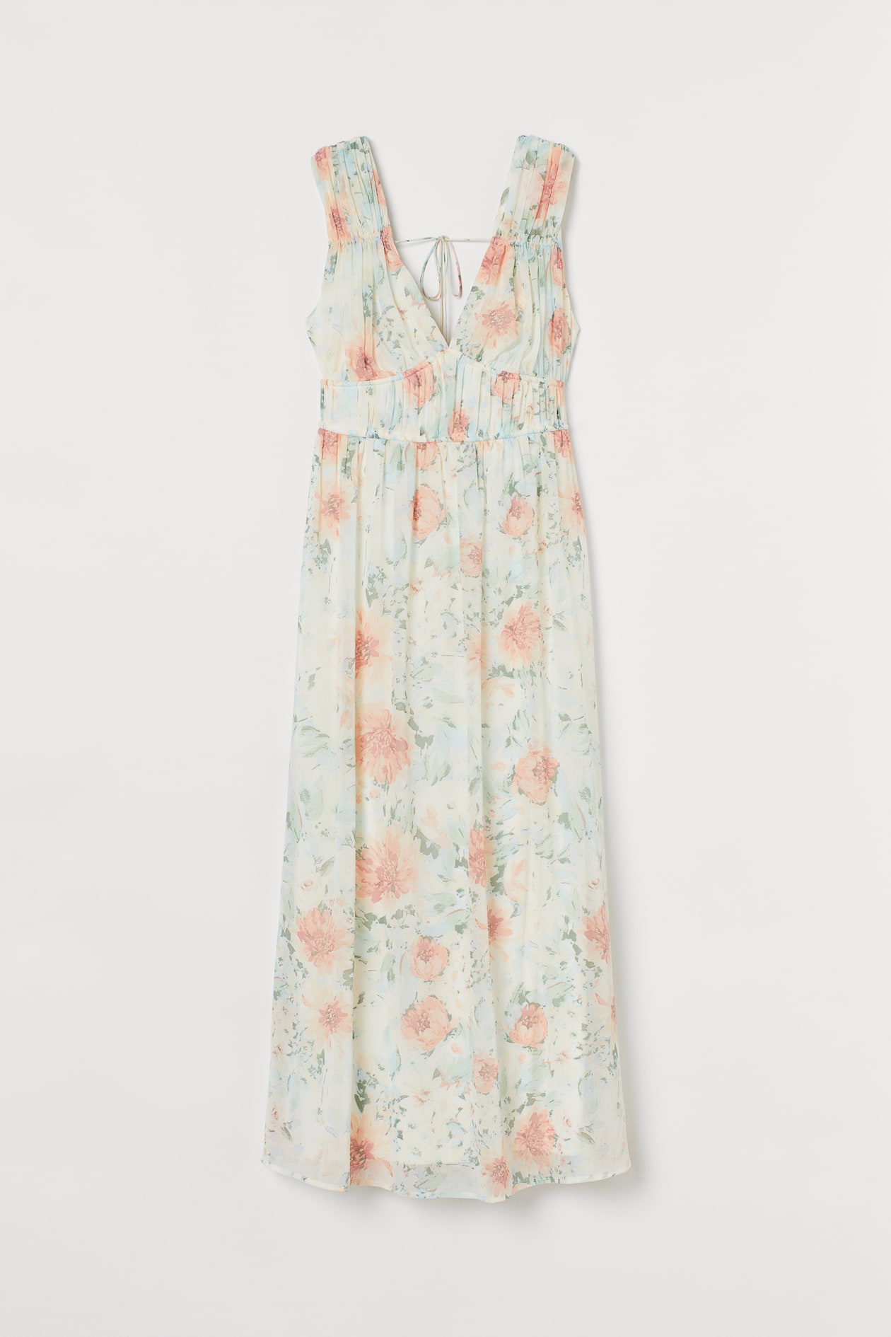 V-neck dress - V-neck - Sleeveless - Cream/Floral - Ladies | H&M GB