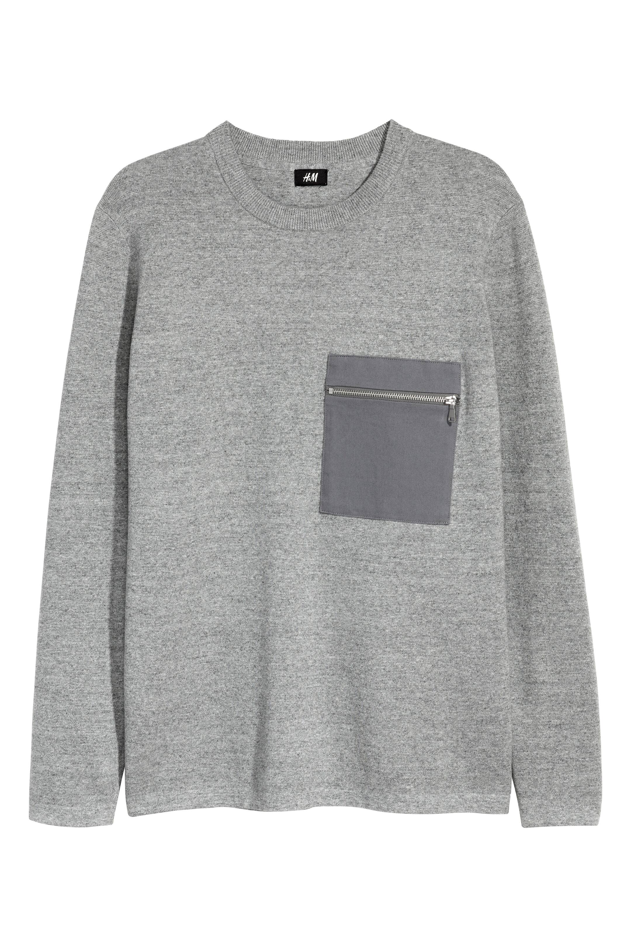 View larger image: Fine-knit cotton jumper - Grey marl - Men | H&M GB 1