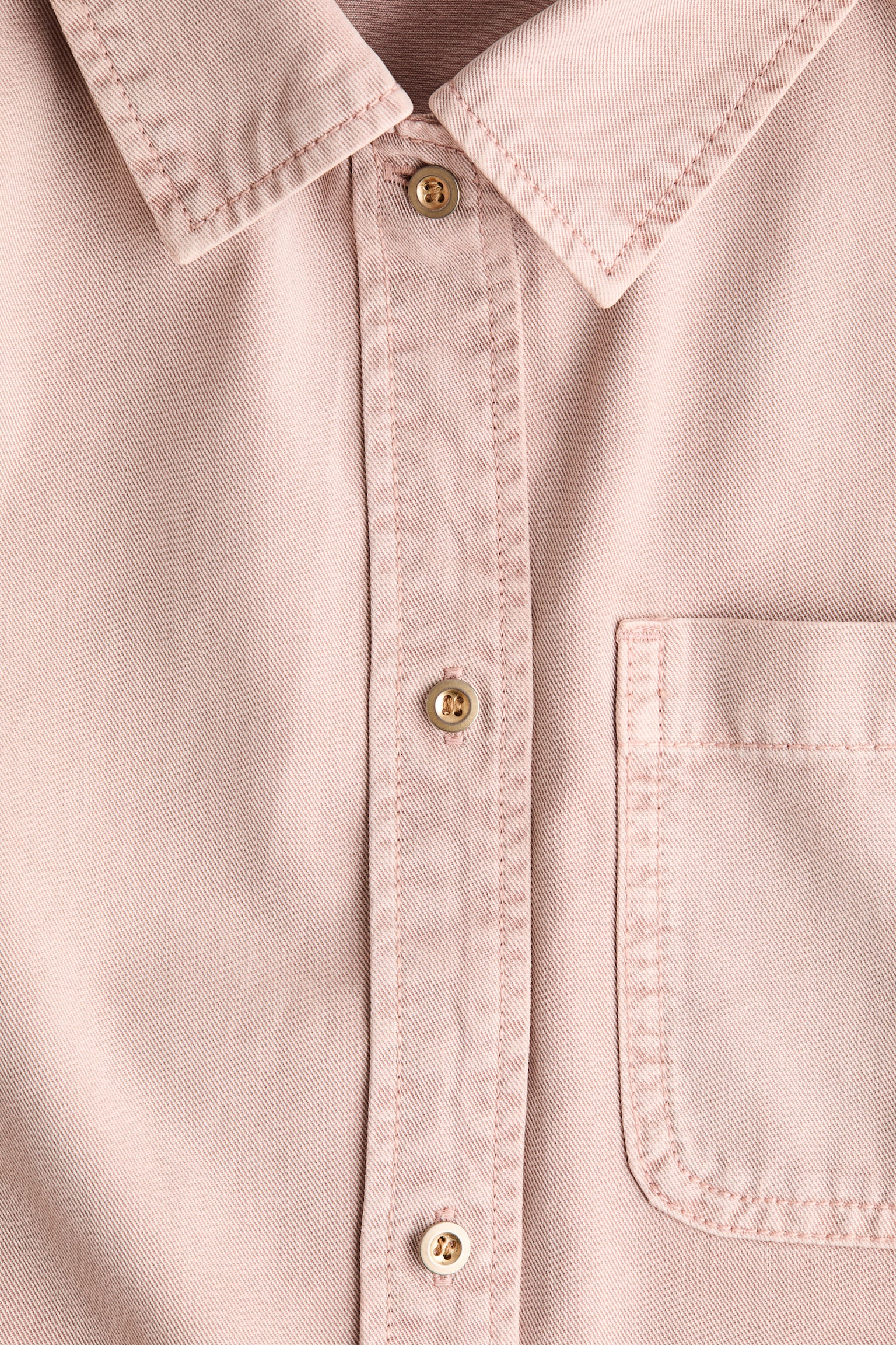 Boxy denim shirt - Powder pink/Denim grey - 3