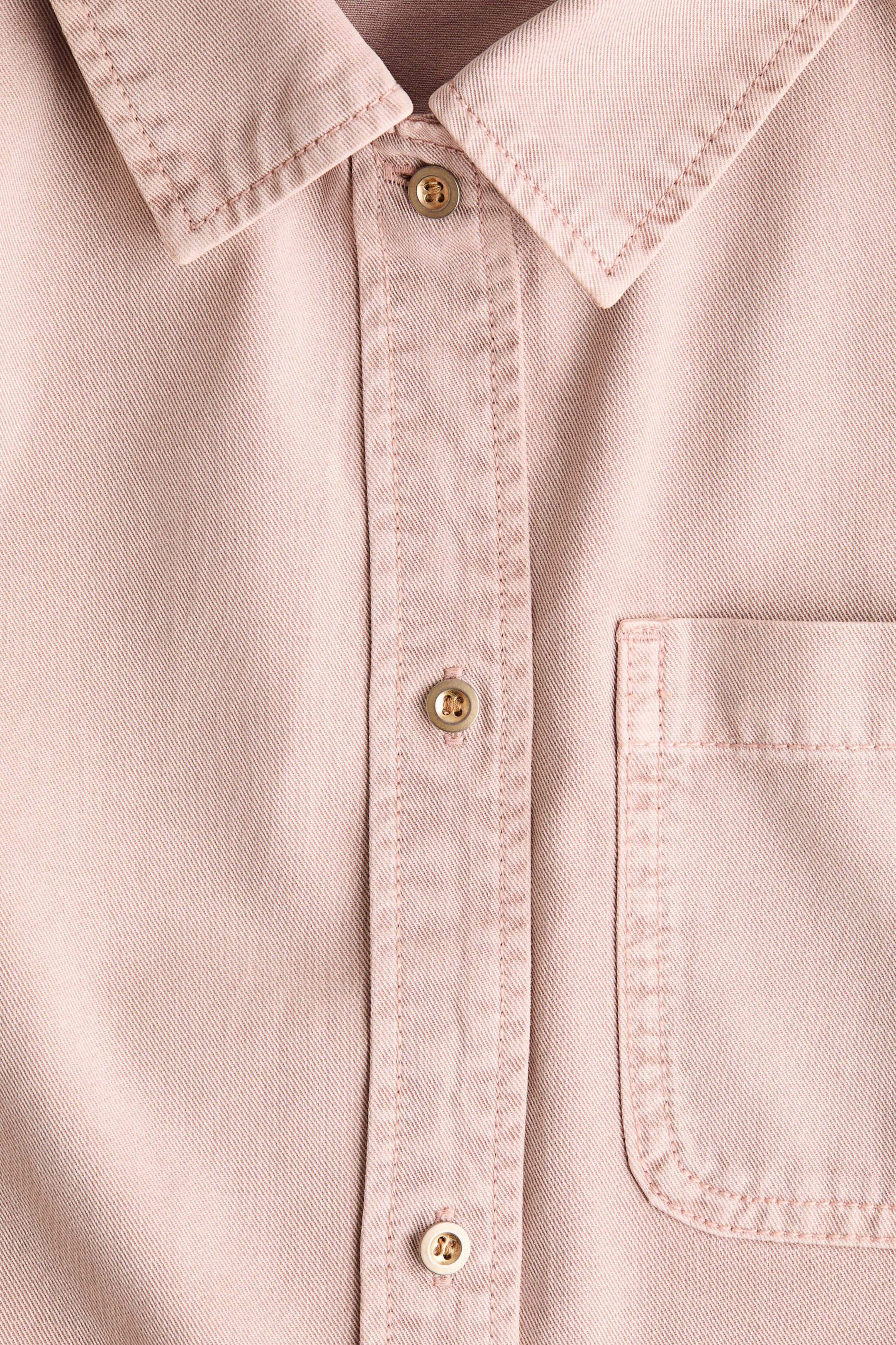 View larger image: Boxy denim shirt - Powder pink - Ladies | H&M SG 5